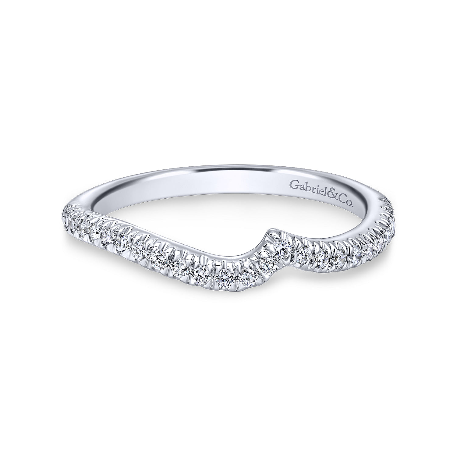 14k White Gold Diamond Curved 14k White Gold Diamond Curved