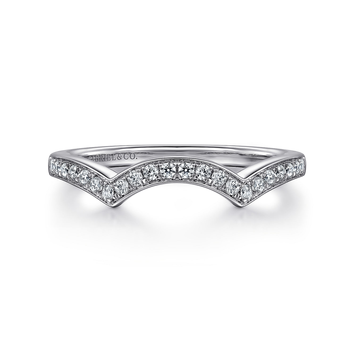 14k White Gold Diamond Curved 14k White Gold Diamond Curved