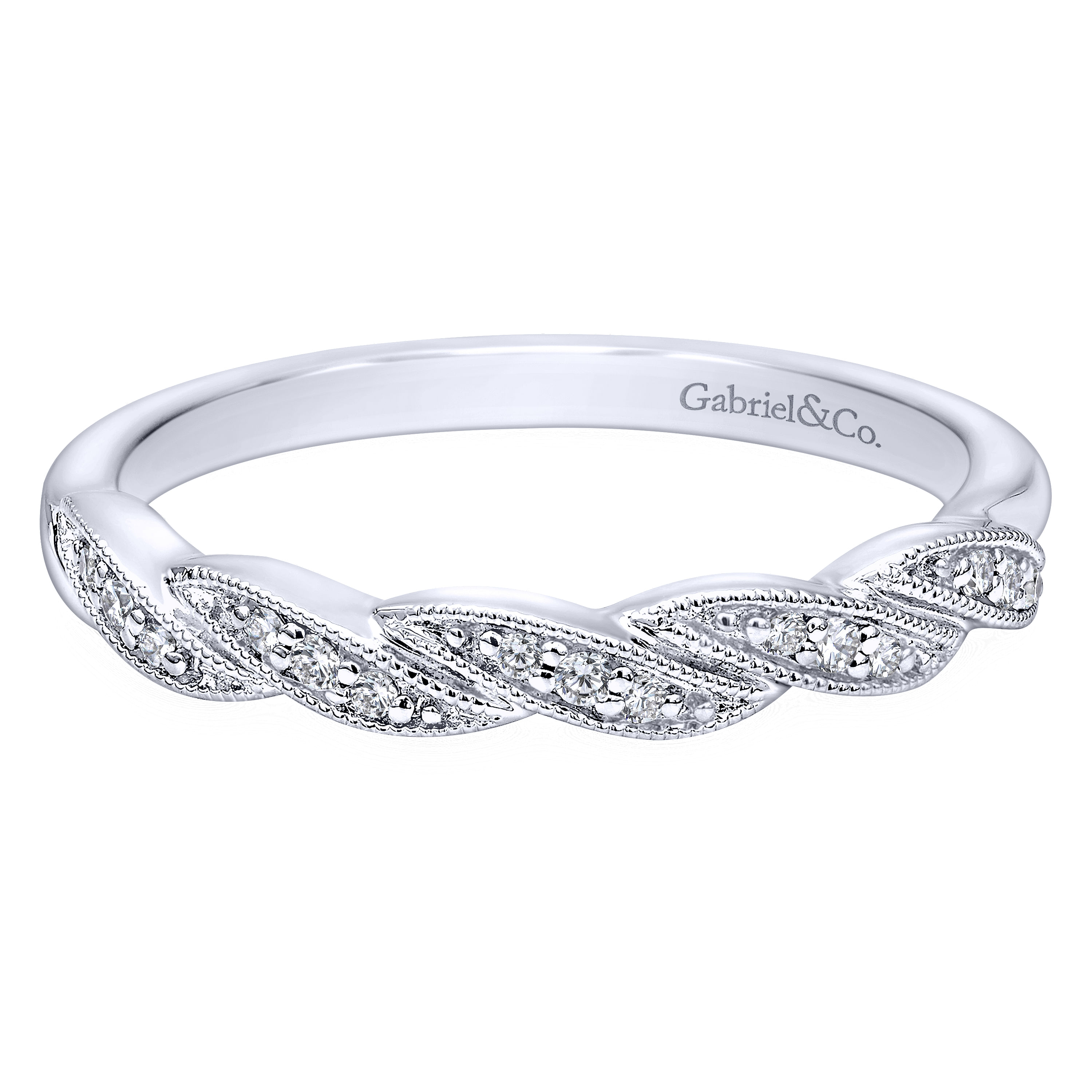 14k White Gold Diamond Curved 14k White Gold Diamond Curved