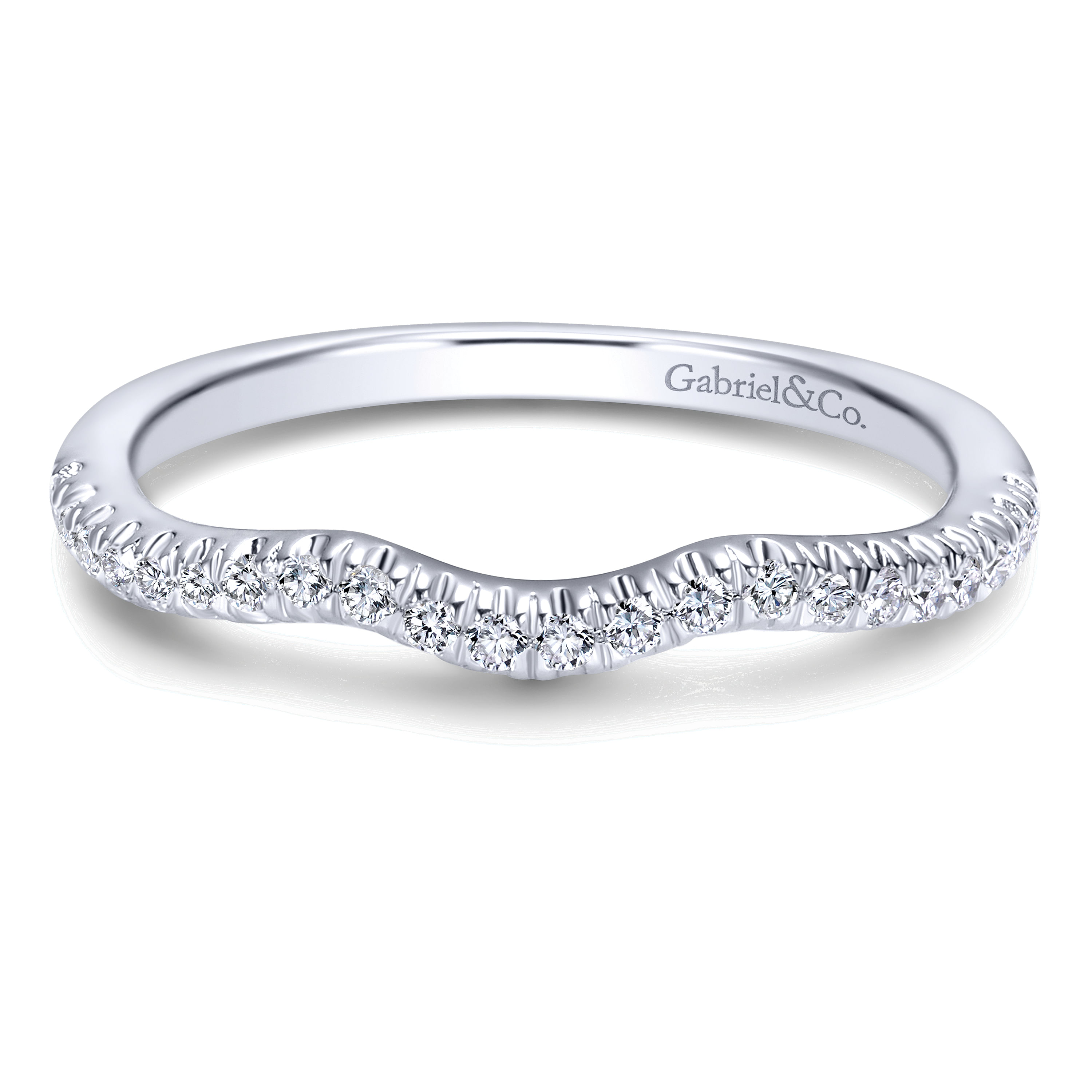 14k White Gold Diamond Curved 14k White Gold Diamond Curved