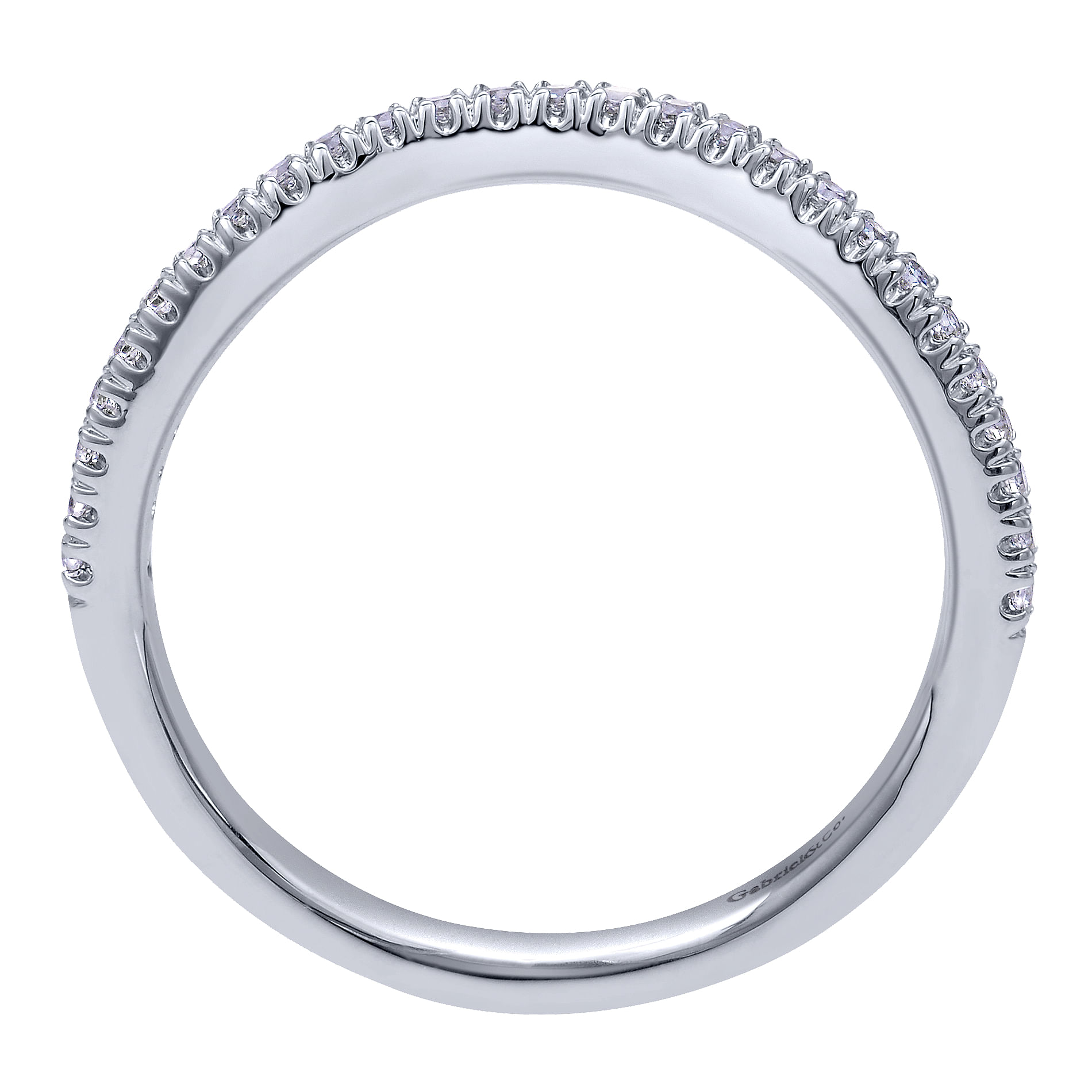 14k White Gold Diamond Curved Wedding Band angle 2 14k White Gold Diamond Curved Wedding Band angle 2