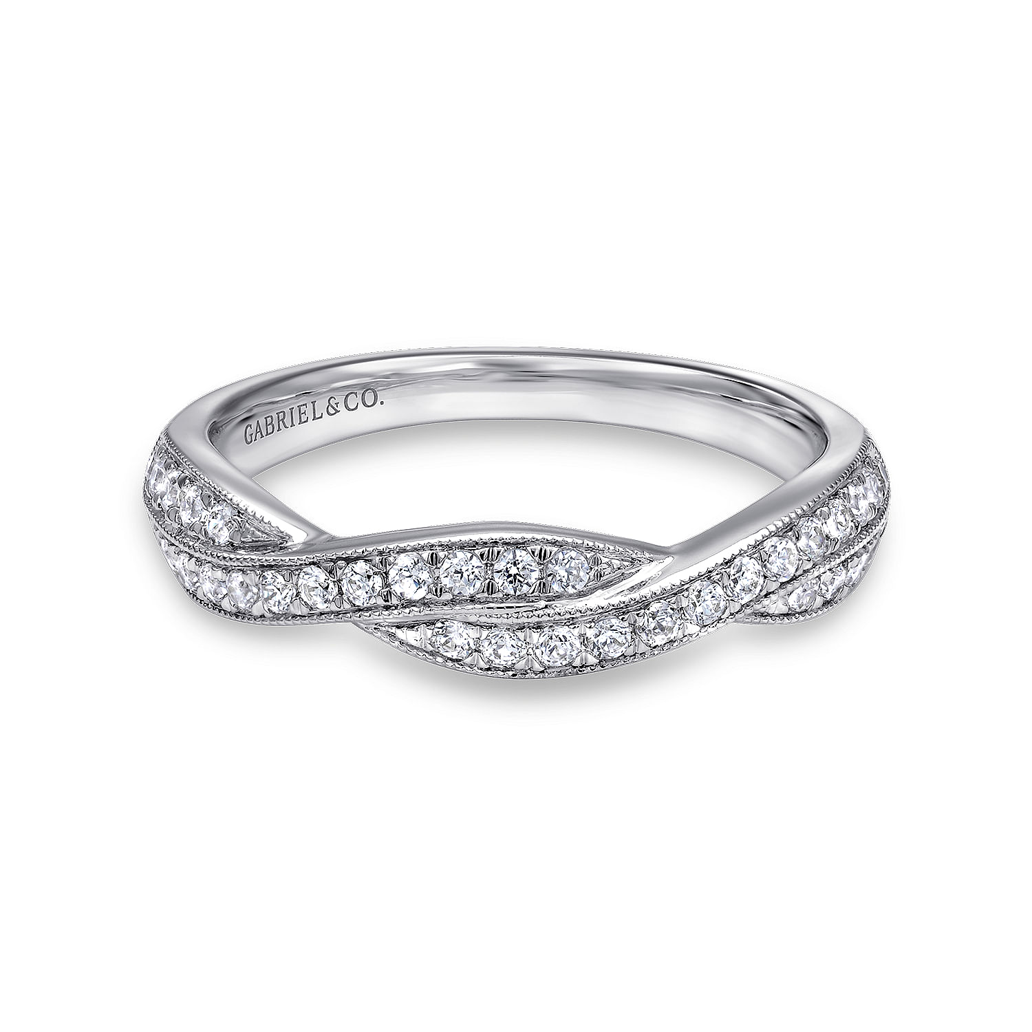 14k White Gold Diamond Curved 14k White Gold Diamond Curved