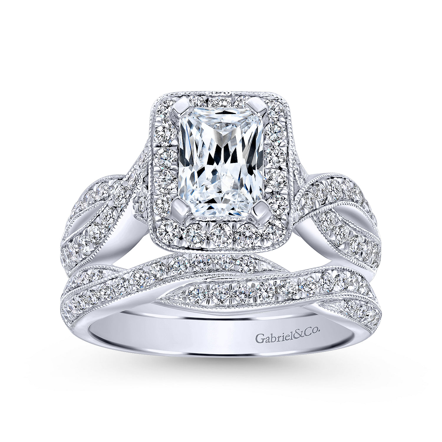 14k White Gold Diamond Curved Wedding Band angle 4 14k White Gold Diamond Curved Wedding Band angle 4