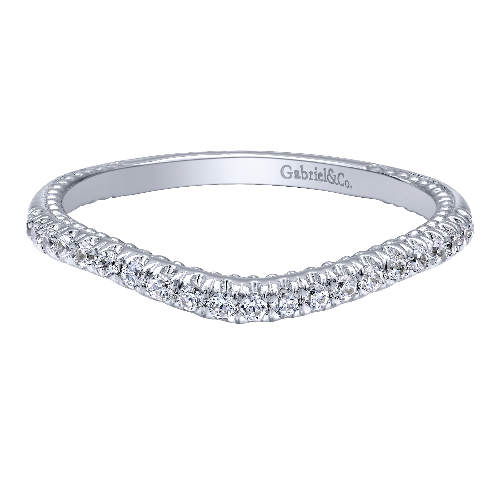 14k White Gold Diamond Curved 14k White Gold Diamond Curved