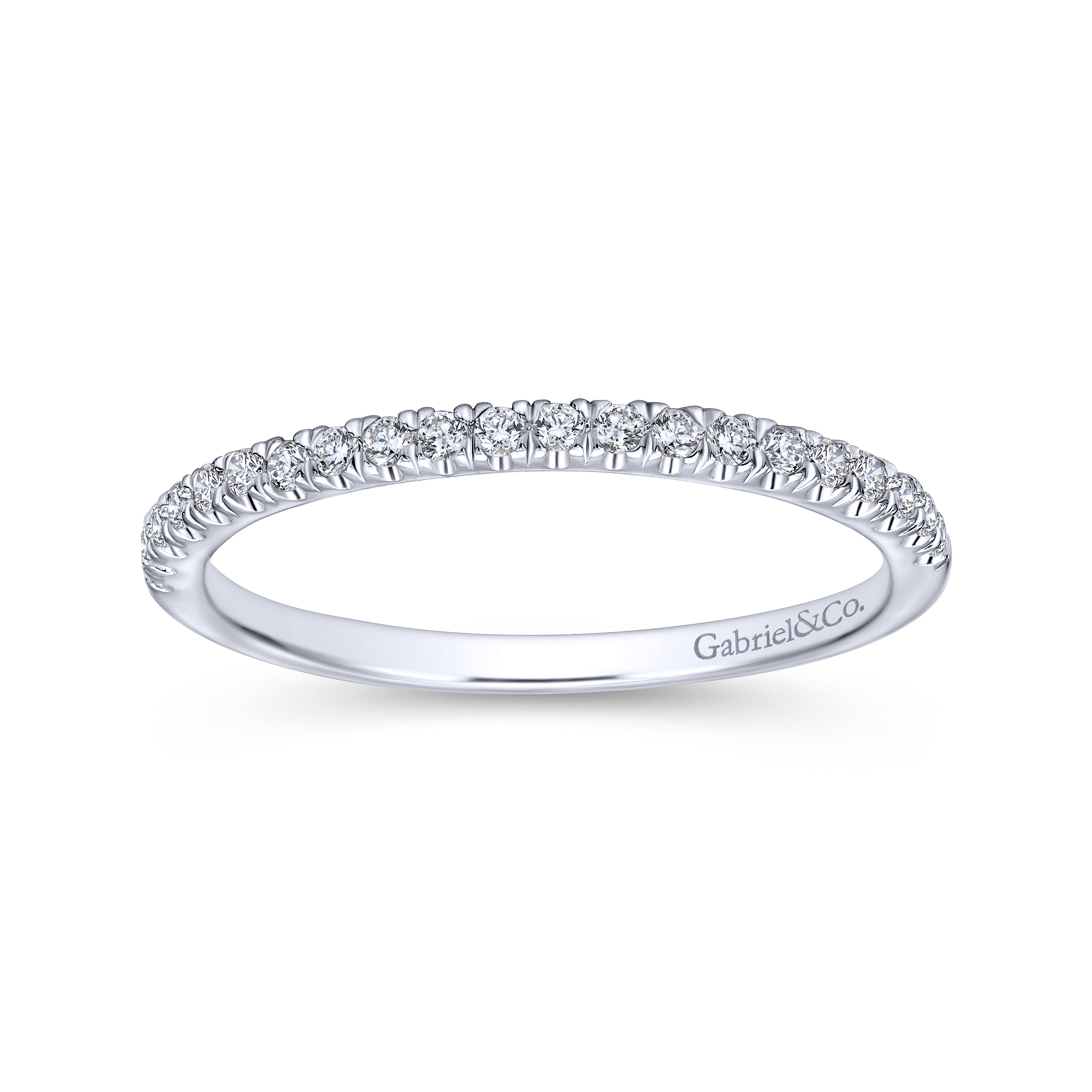 14k White Gold Diamond Curved Wedding Band angle 5 14k White Gold Diamond Curved Wedding Band angle 5