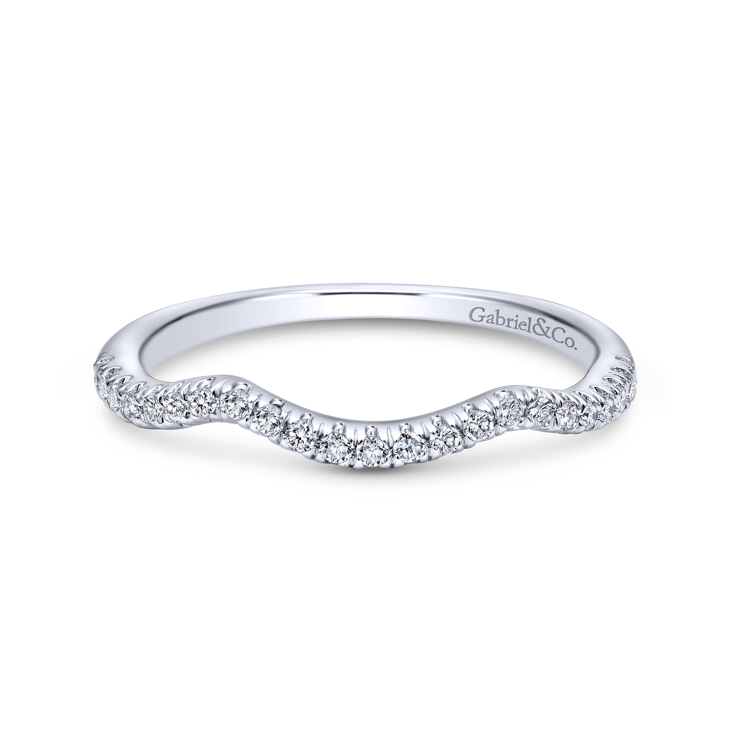 14k White Gold Diamond Curved 14k White Gold Diamond Curved