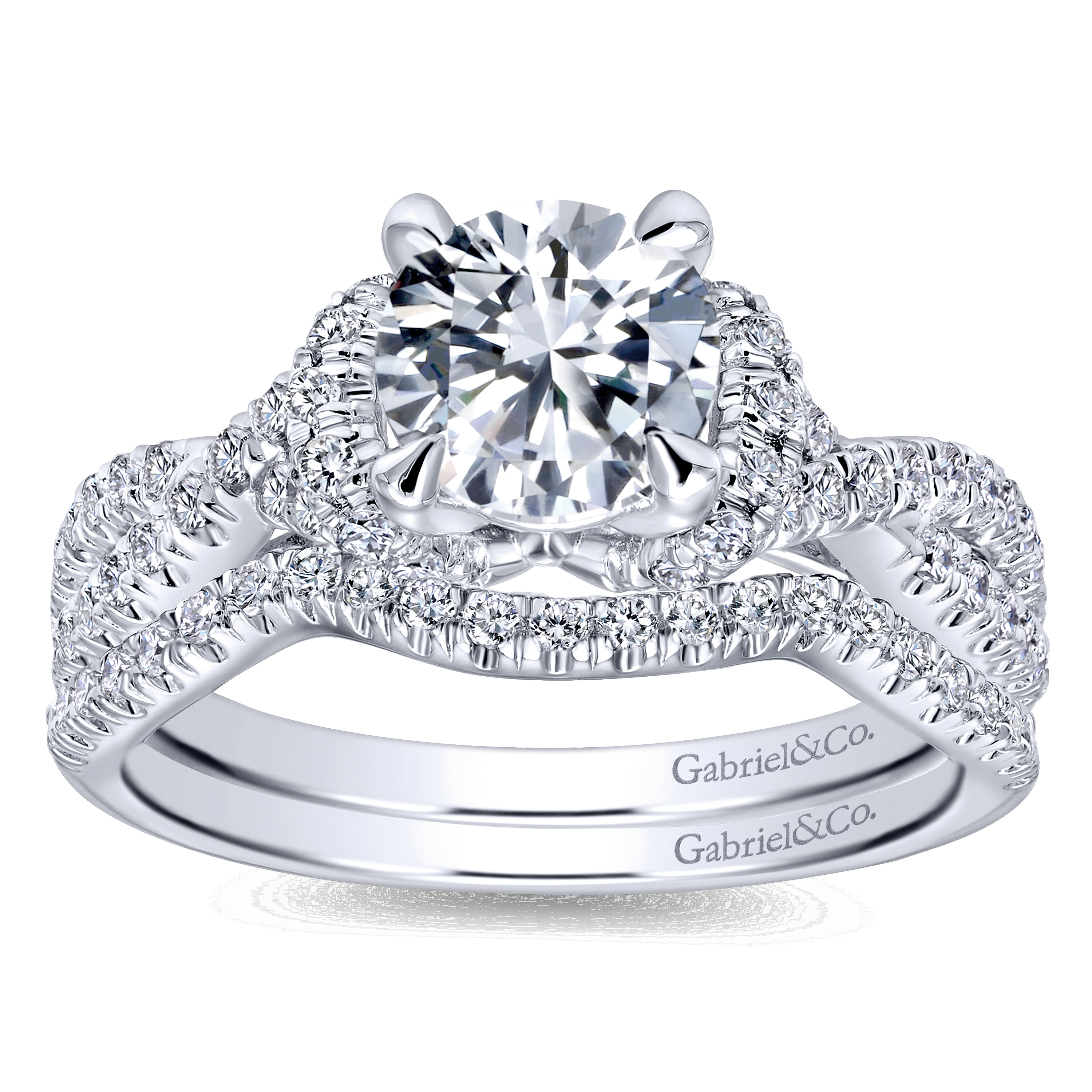 14k White Gold Diamond Curved Wedding Band angle 4 14k White Gold Diamond Curved Wedding Band angle 4