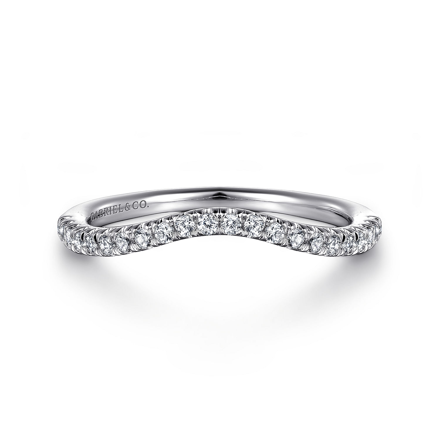 14k White Gold Diamond Curved 14k White Gold Diamond Curved