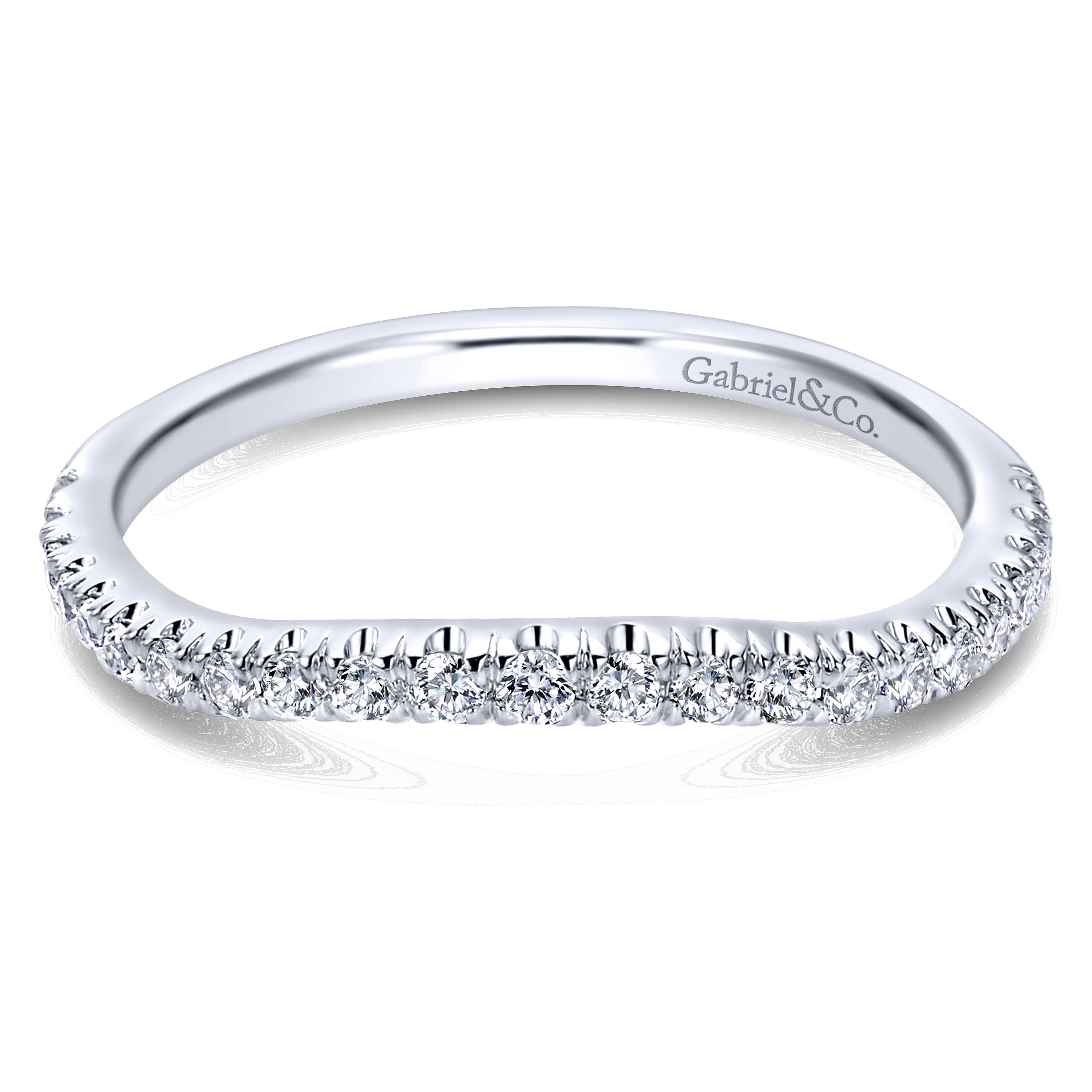 14k White Gold Diamond Curved 14k White Gold Diamond Curved