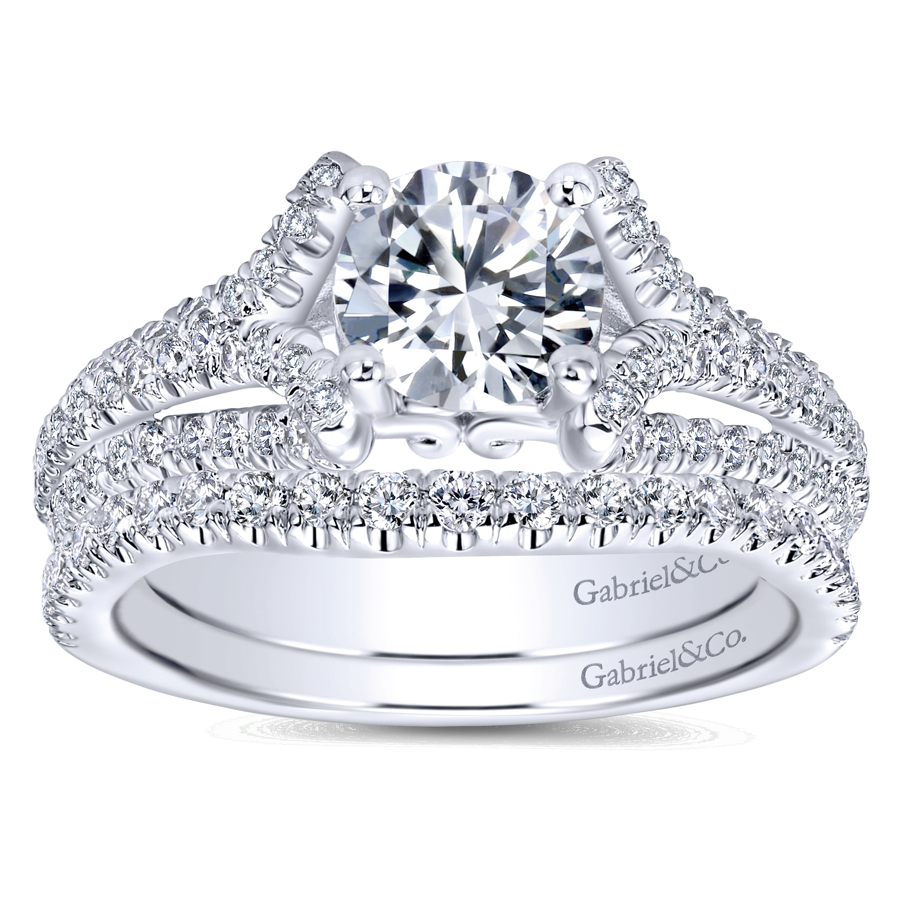 14k White Gold Diamond Curved Wedding Band angle 4 14k White Gold Diamond Curved Wedding Band angle 4