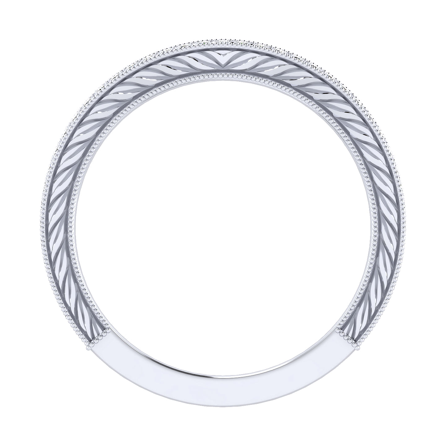 14k White Gold Diamond Curved Wedding Band angle 2 14k White Gold Diamond Curved Wedding Band angle 2