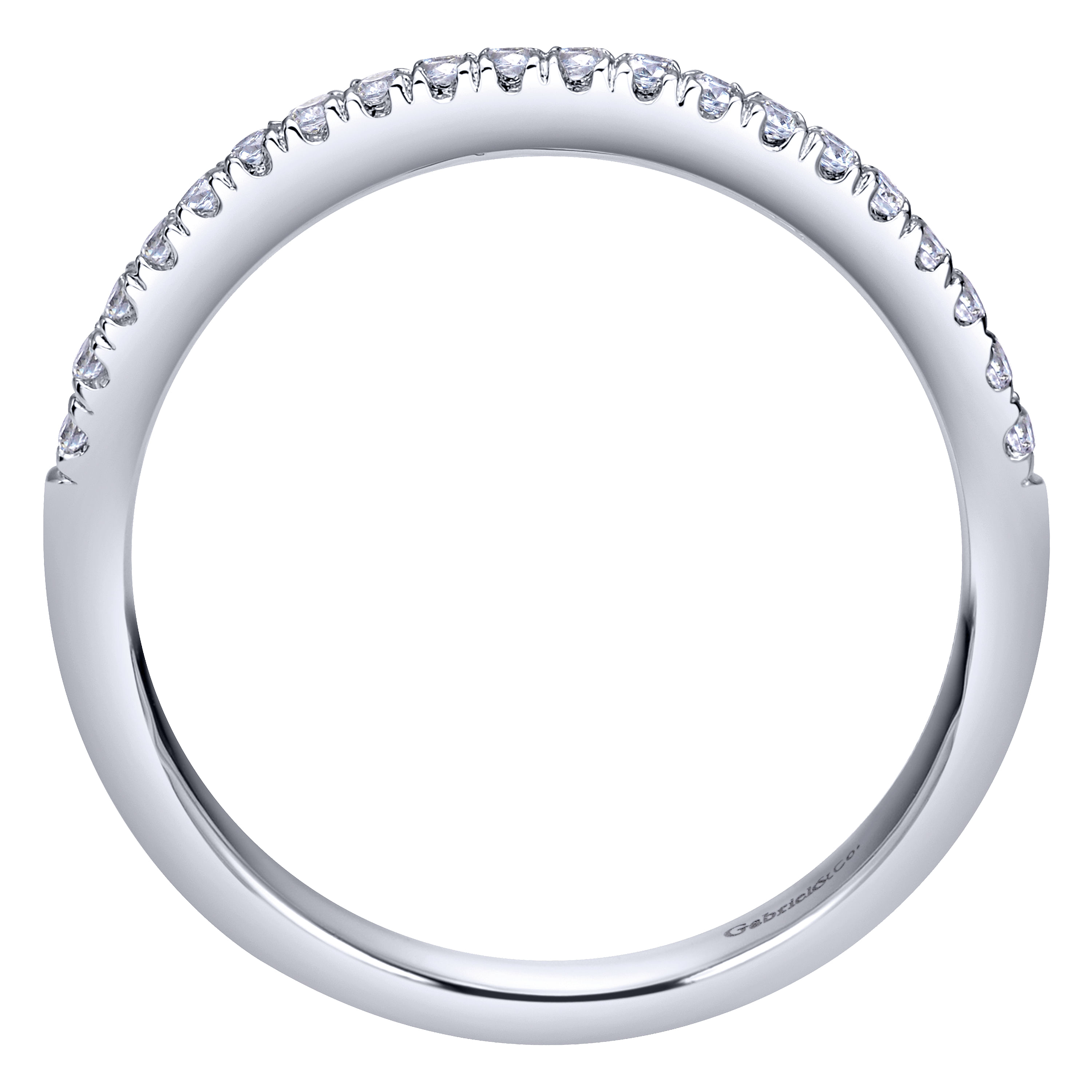 14k White Gold Diamond Curved Wedding Band angle 2 14k White Gold Diamond Curved Wedding Band angle 2