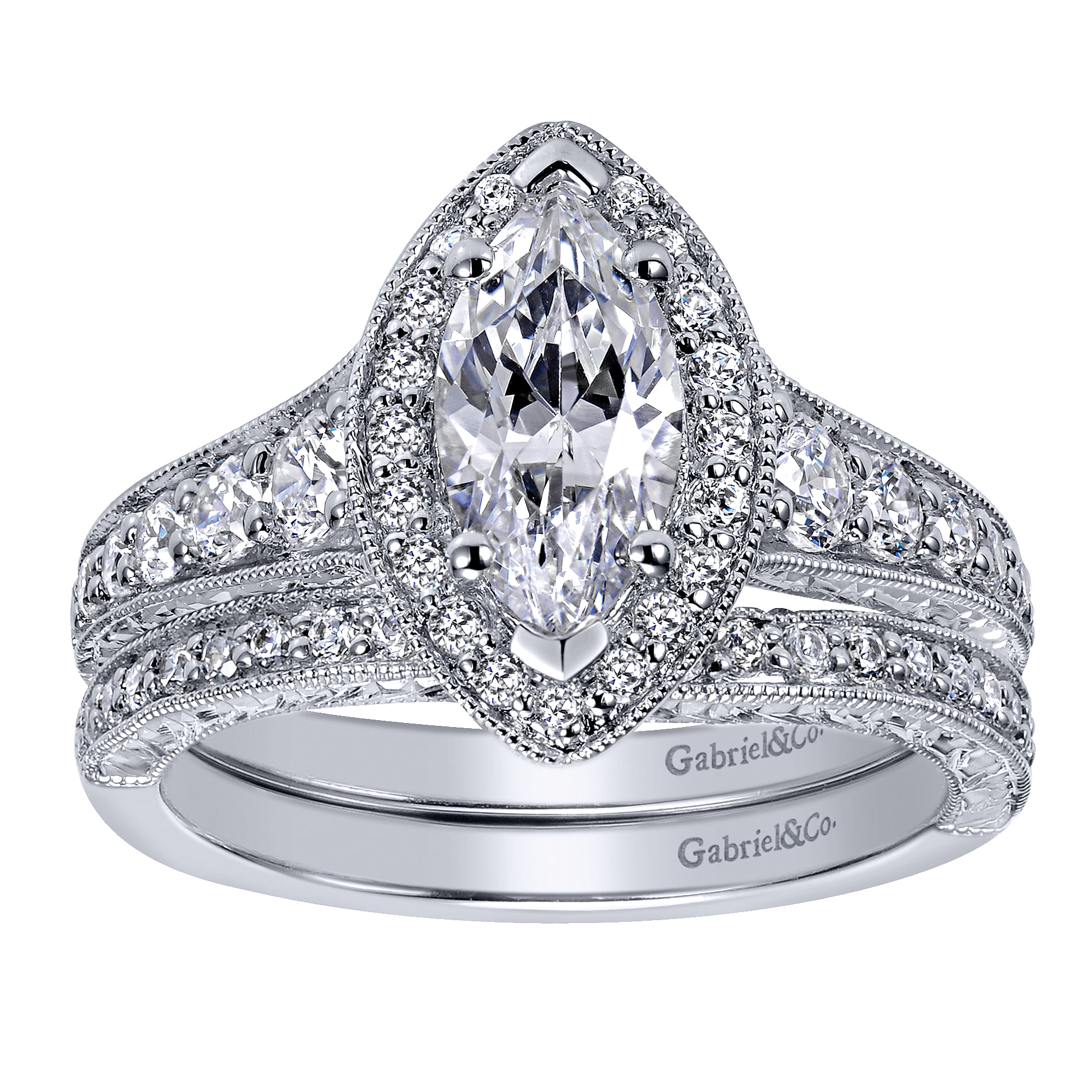 14k White Gold Diamond Curved Wedding Band angle 4 14k White Gold Diamond Curved Wedding Band angle 4