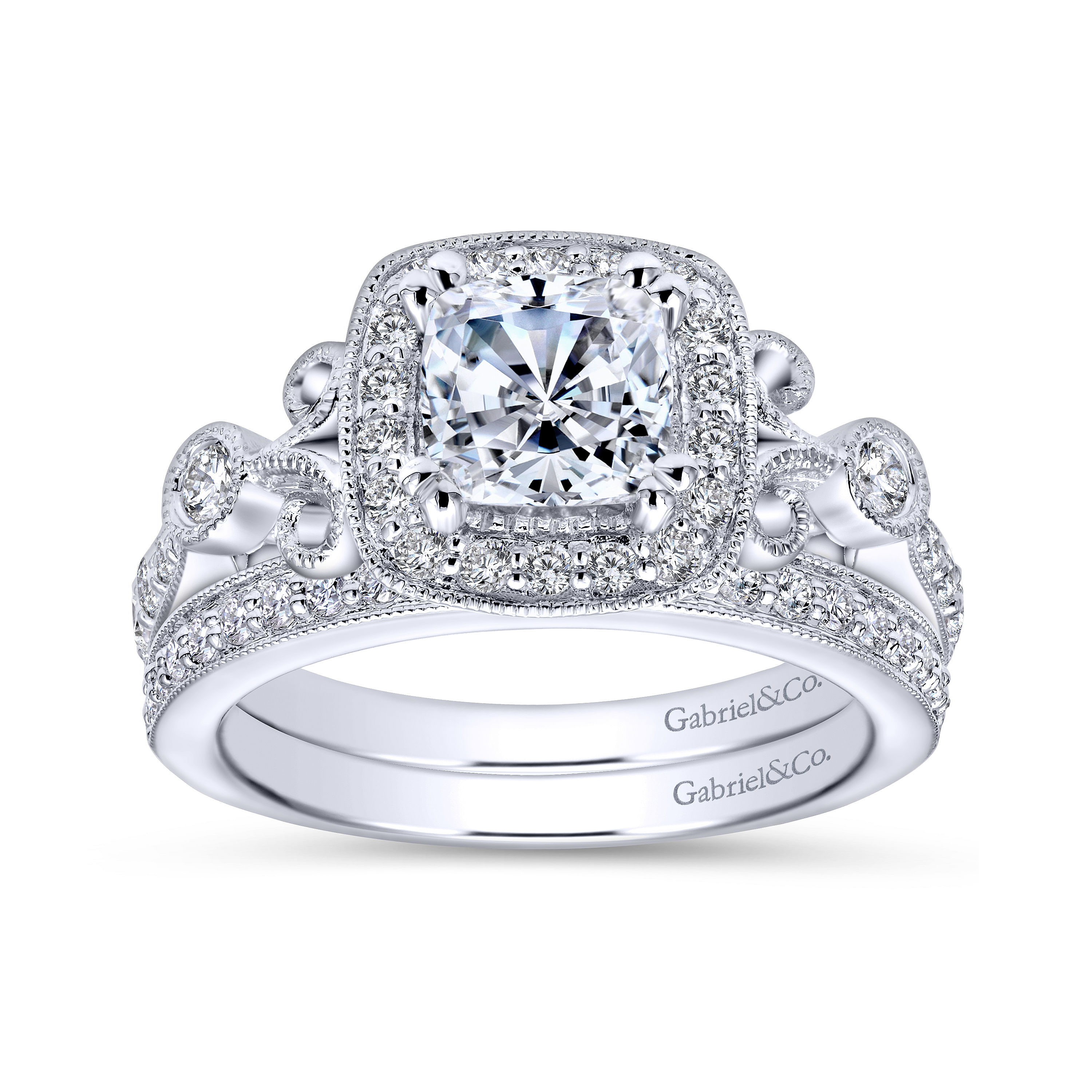 14k White Gold Diamond Curved Wedding Band angle 4 14k White Gold Diamond Curved Wedding Band angle 4