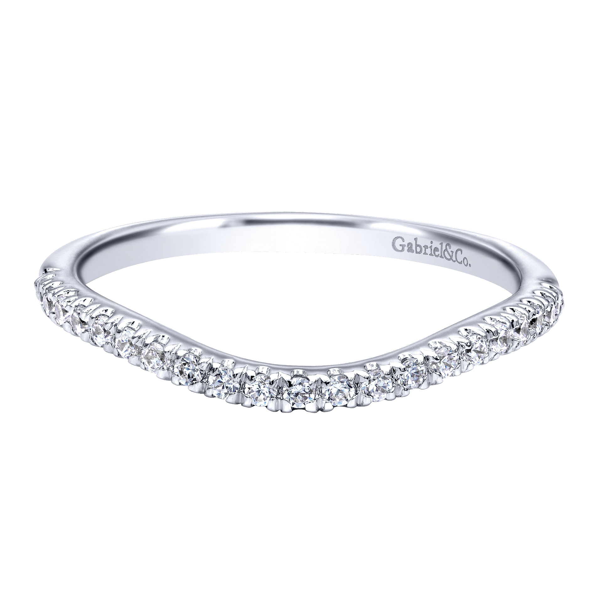 14k White Gold Diamond Curved 14k White Gold Diamond Curved