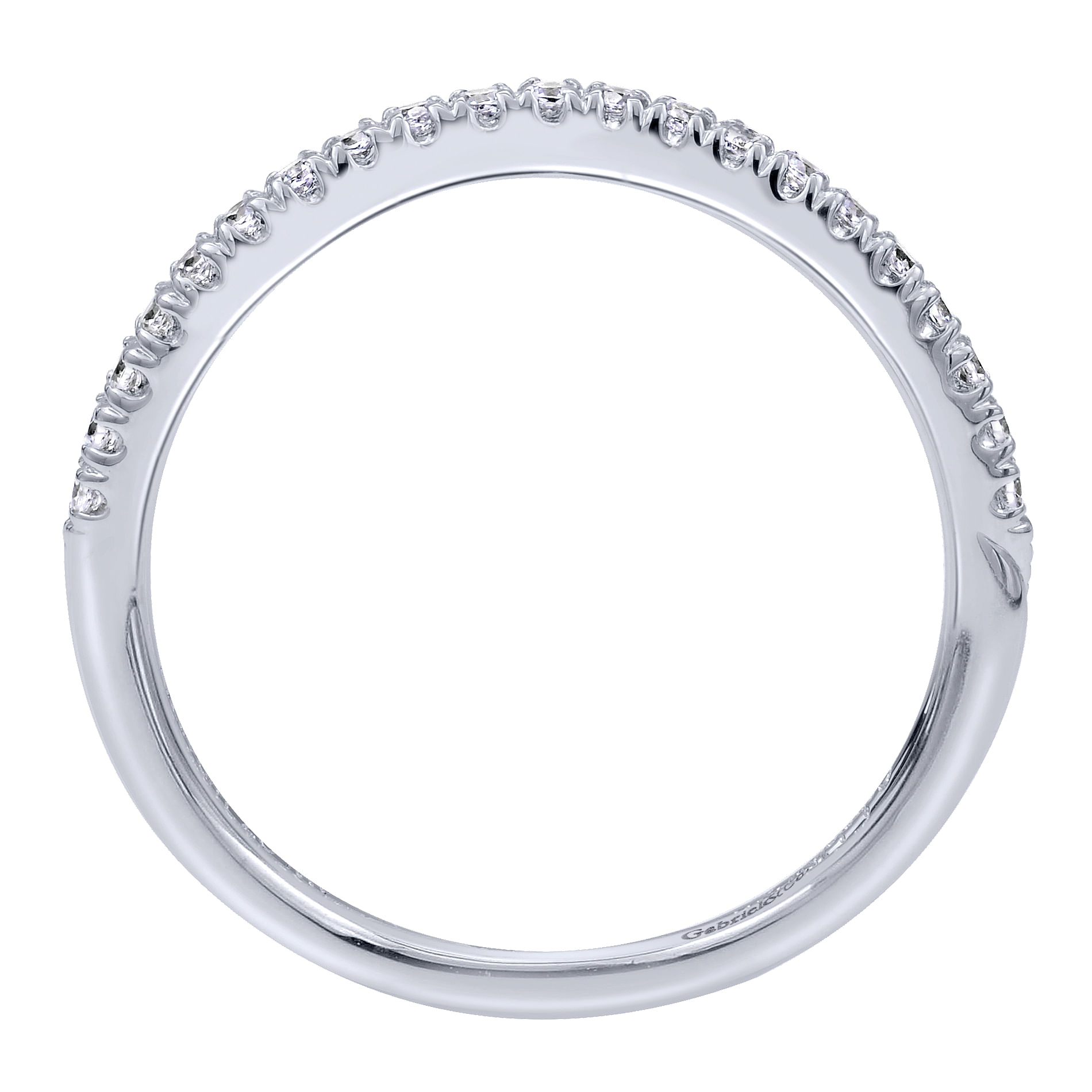 14k White Gold Diamond Curved Wedding Band angle 2 14k White Gold Diamond Curved Wedding Band angle 2