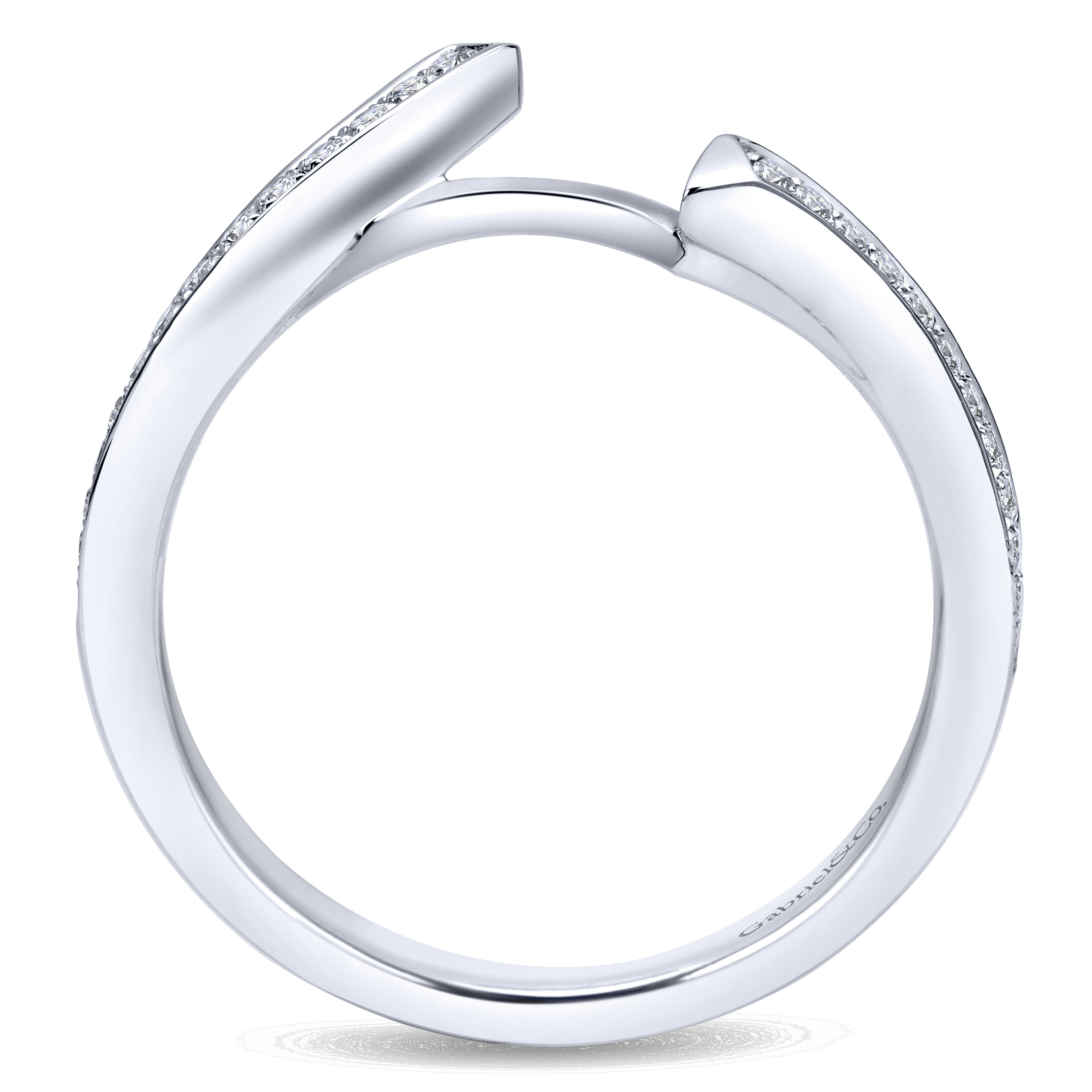 14k White Gold Diamond Curved Wedding Band angle 2 14k White Gold Diamond Curved Wedding Band angle 2
