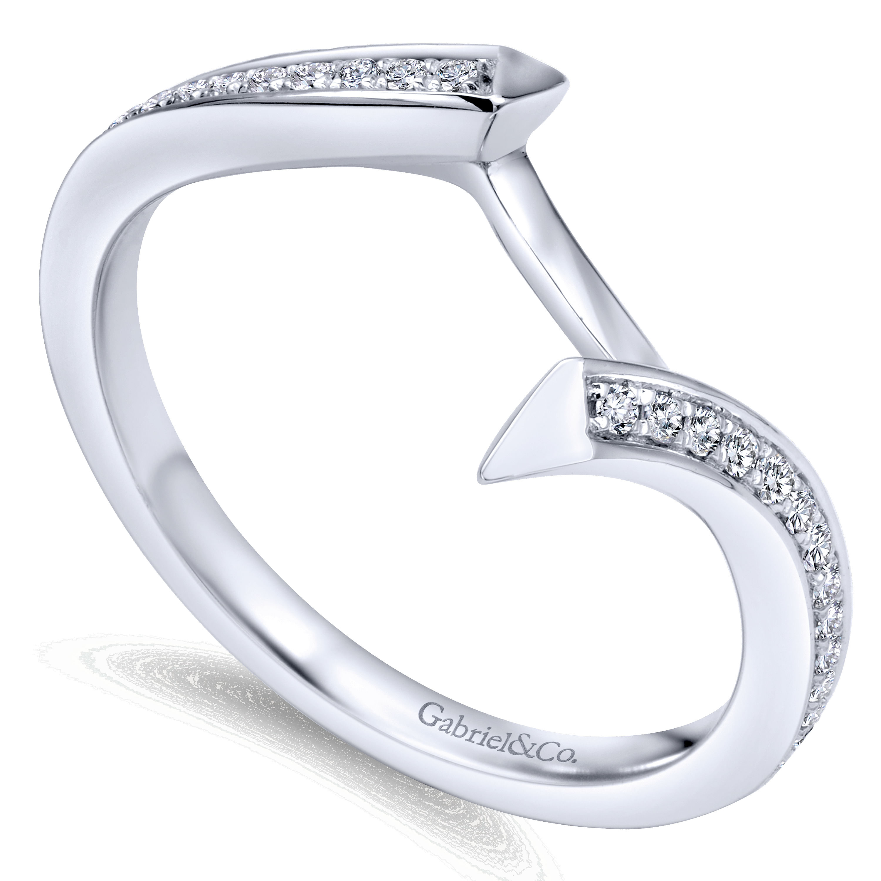 14k White Gold Diamond Curved Wedding Band angle 3 14k White Gold Diamond Curved Wedding Band angle 3