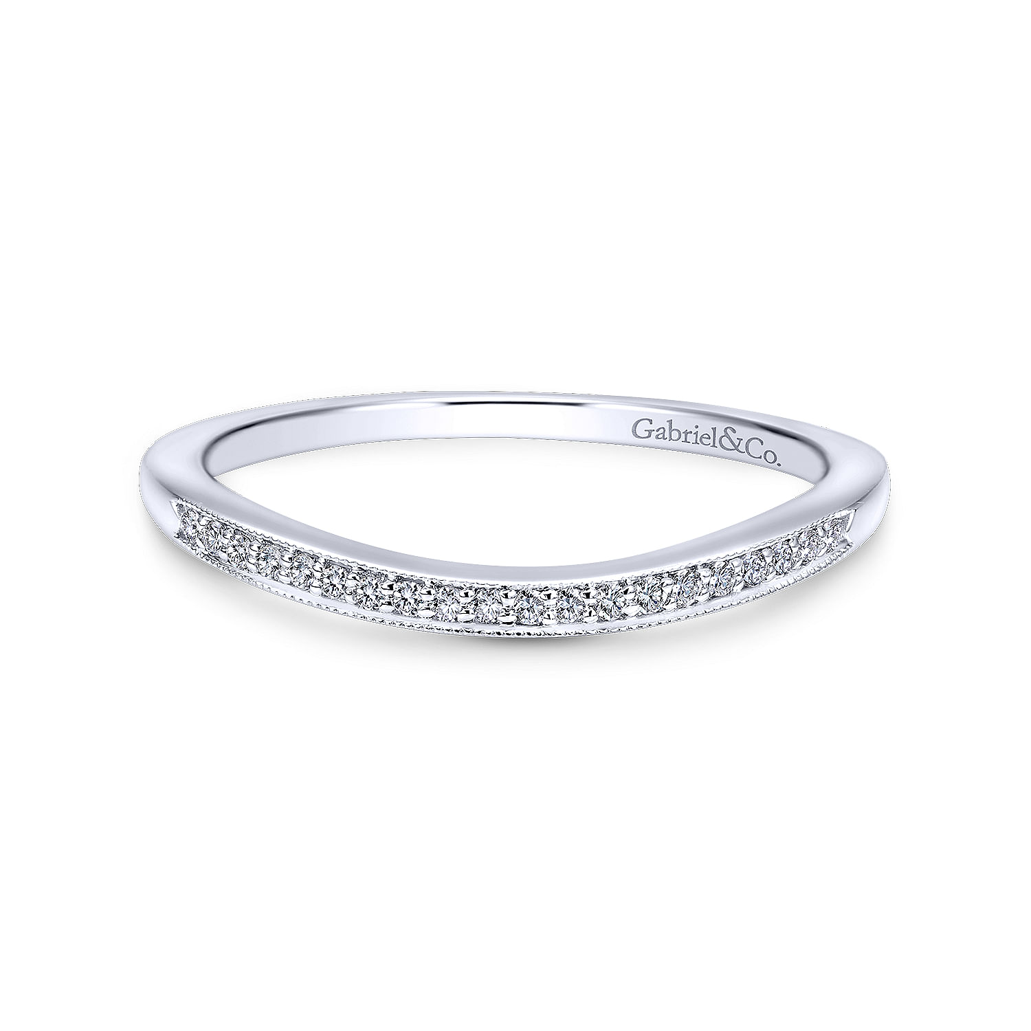 14k White Gold Diamond Curved 14k White Gold Diamond Curved