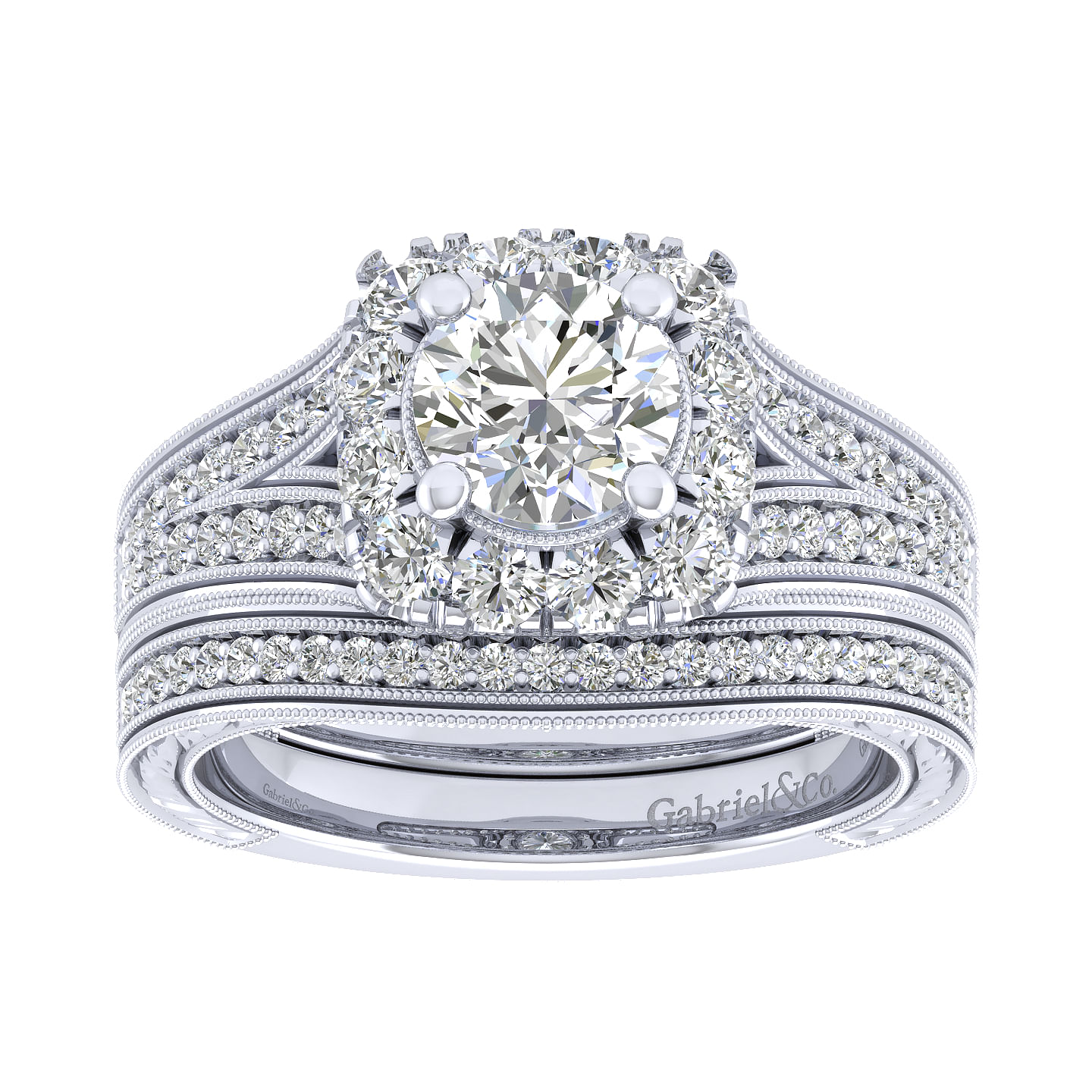 14k White Gold Diamond Curved Wedding Band angle 4 14k White Gold Diamond Curved Wedding Band angle 4