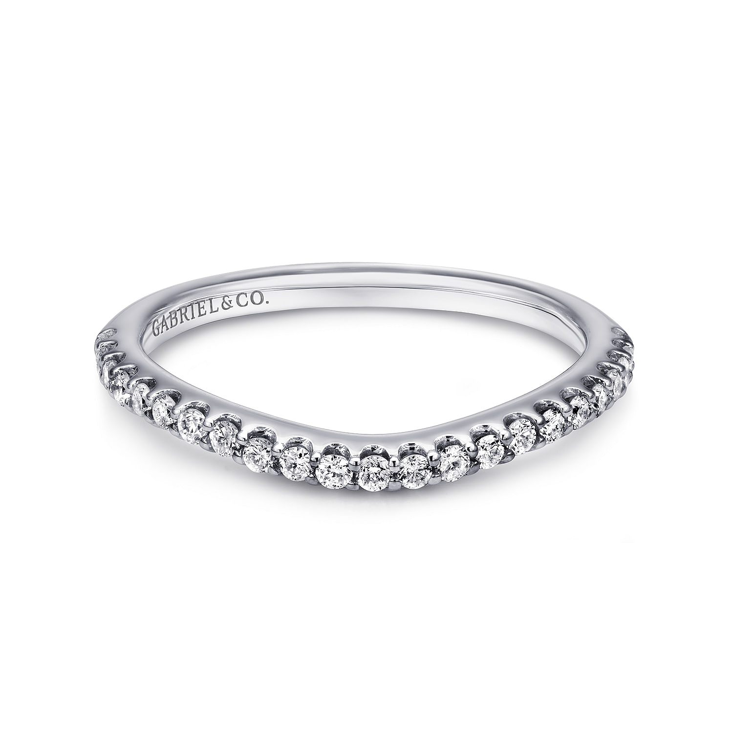 14k White Gold Diamond Curved 14k White Gold Diamond Curved
