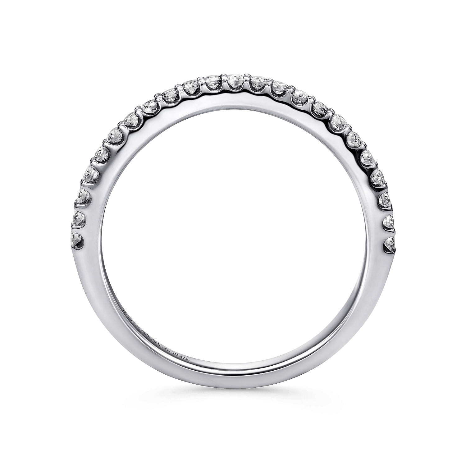14k White Gold Diamond Curved Wedding Band angle 2 14k White Gold Diamond Curved Wedding Band angle 2