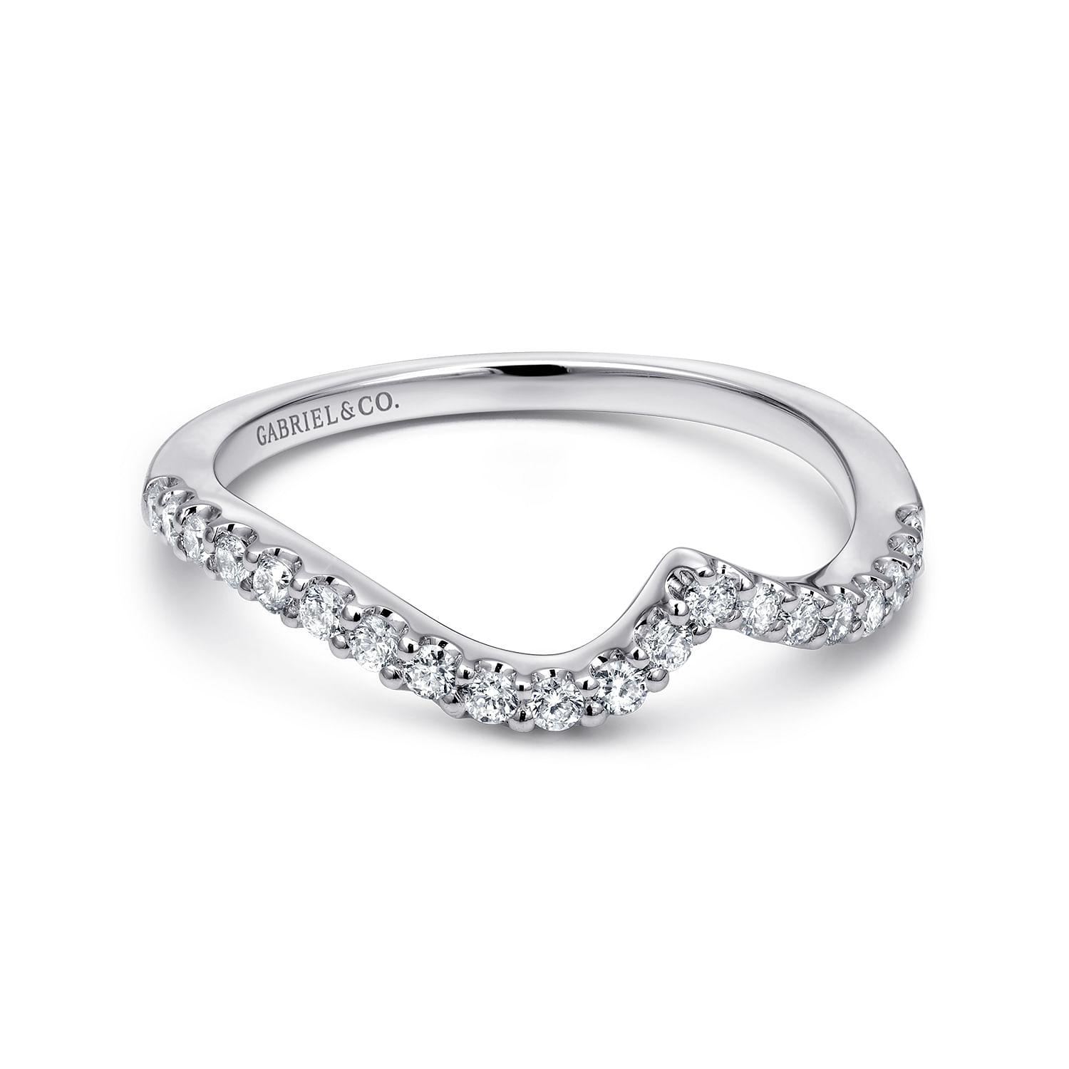 14k White Gold Diamond Curved 14k White Gold Diamond Curved