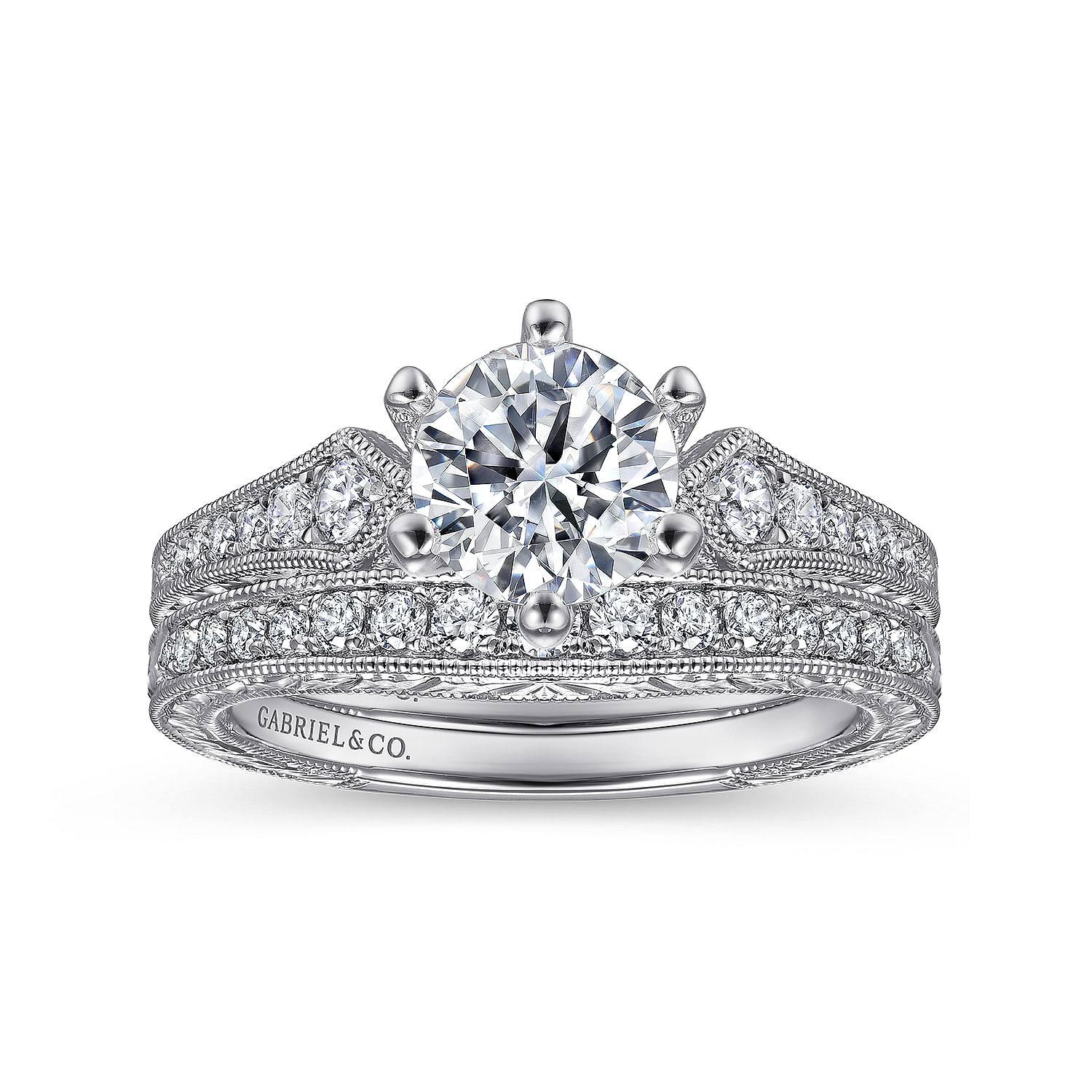 14k White Gold Diamond Curved Wedding Band angle 4 14k White Gold Diamond Curved Wedding Band angle 4