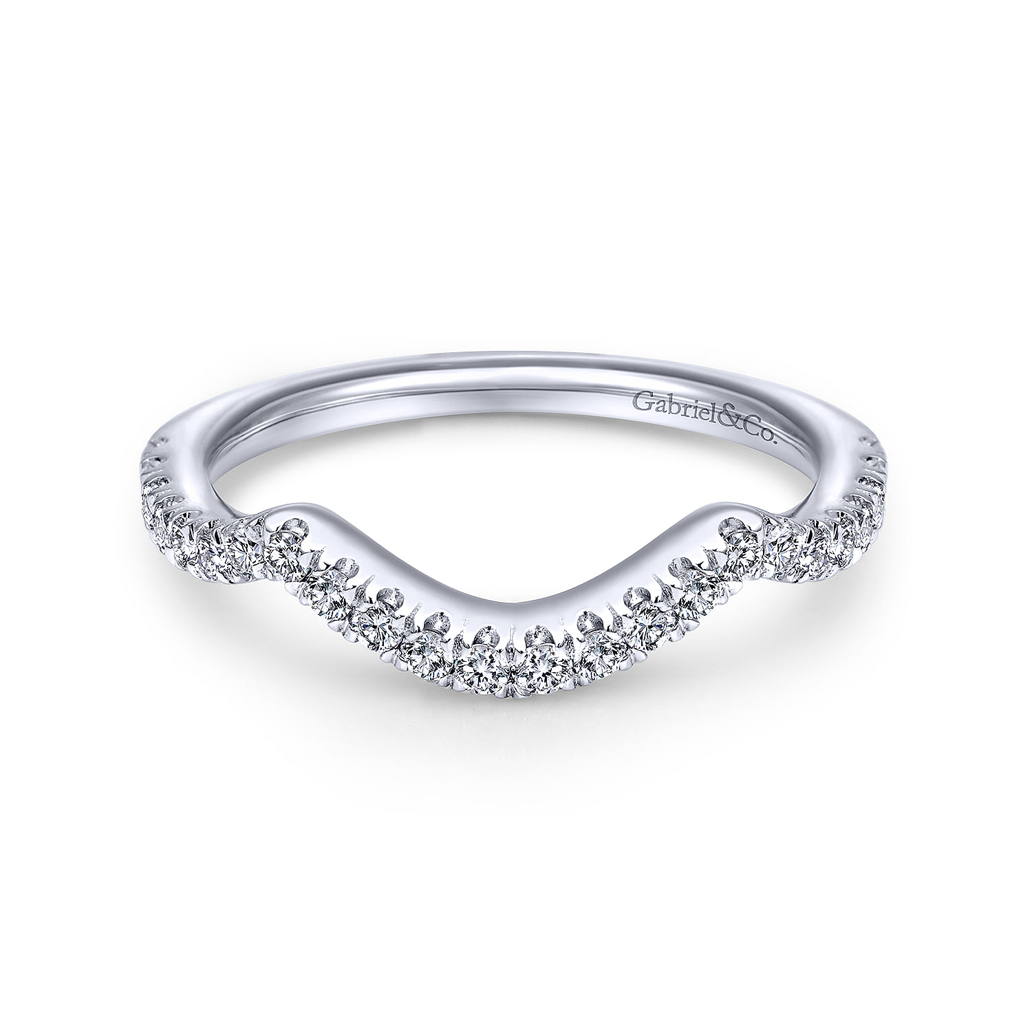 14k White Gold Diamond Curved 14k White Gold Diamond Curved