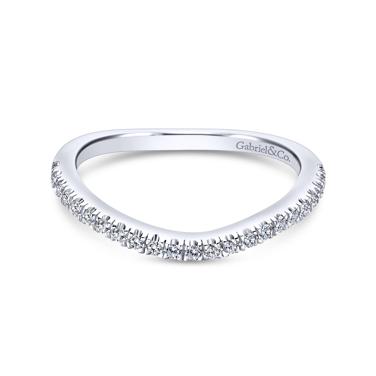 14k White Gold Diamond Curved 14k White Gold Diamond Curved