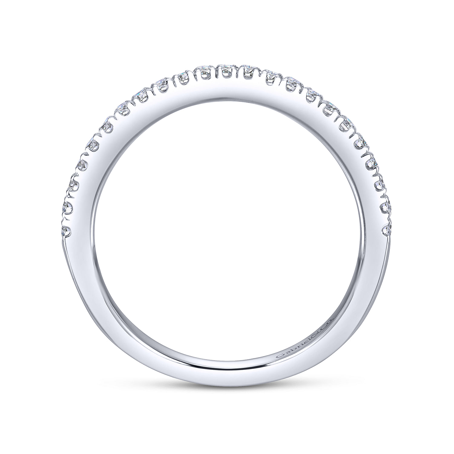 14k White Gold Diamond Curved Wedding Band angle 2 14k White Gold Diamond Curved Wedding Band angle 2