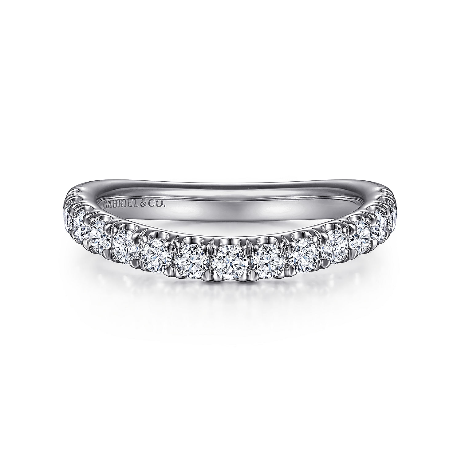 14k White Gold Diamond Curved 14k White Gold Diamond Curved