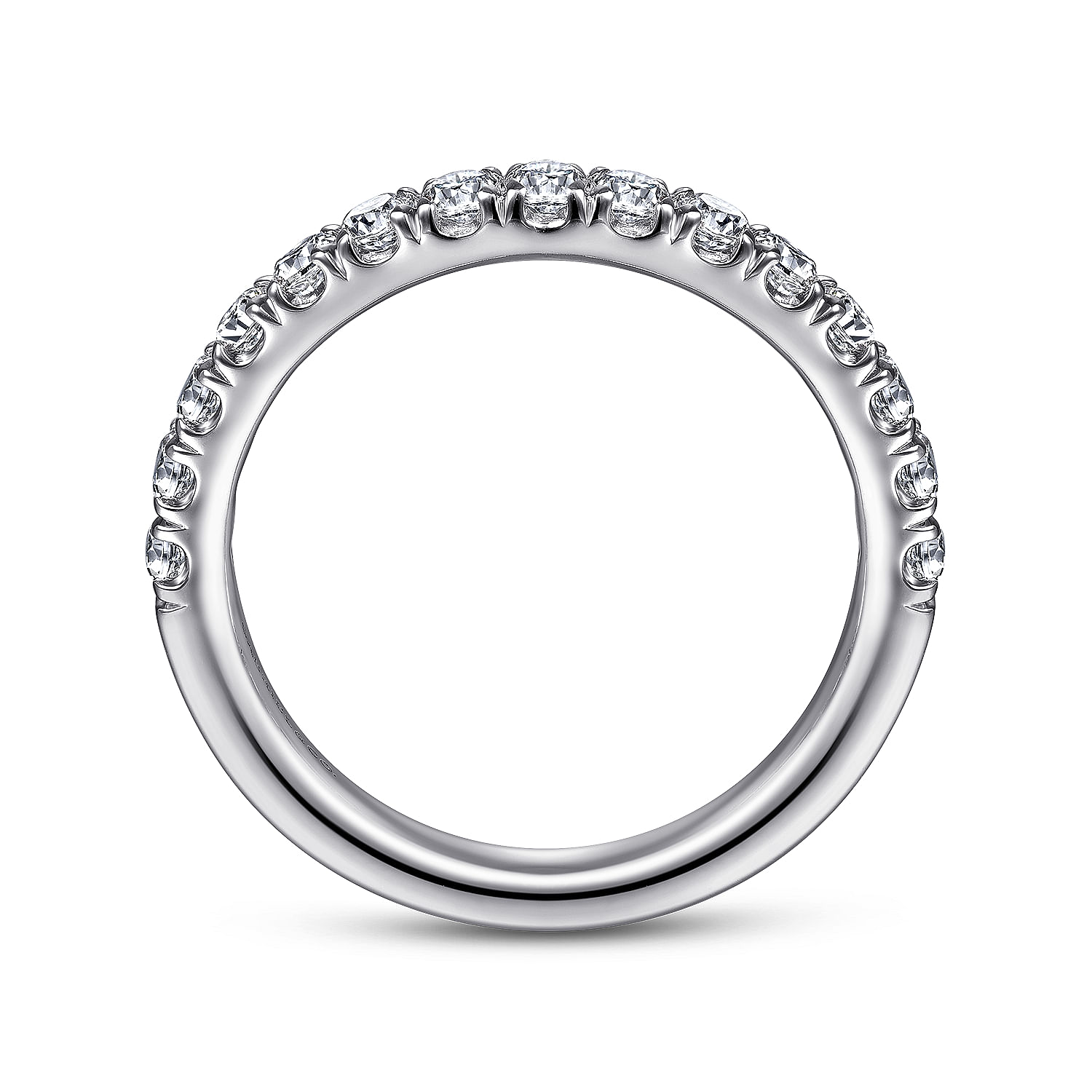 14k White Gold Diamond Curved Wedding Band angle 2 14k White Gold Diamond Curved Wedding Band angle 2