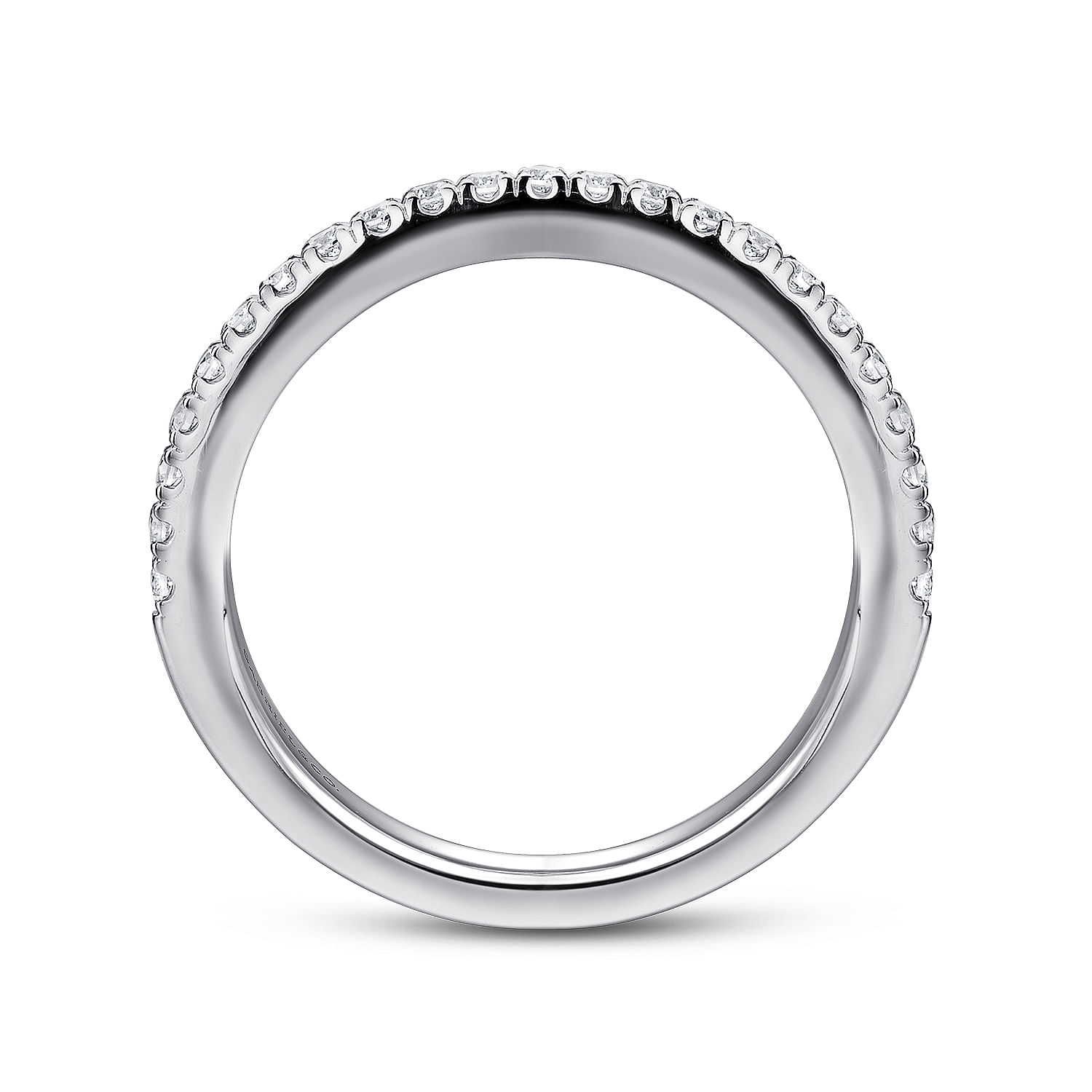14k White Gold Diamond Curved Wedding Band angle 2 14k White Gold Diamond Curved Wedding Band angle 2