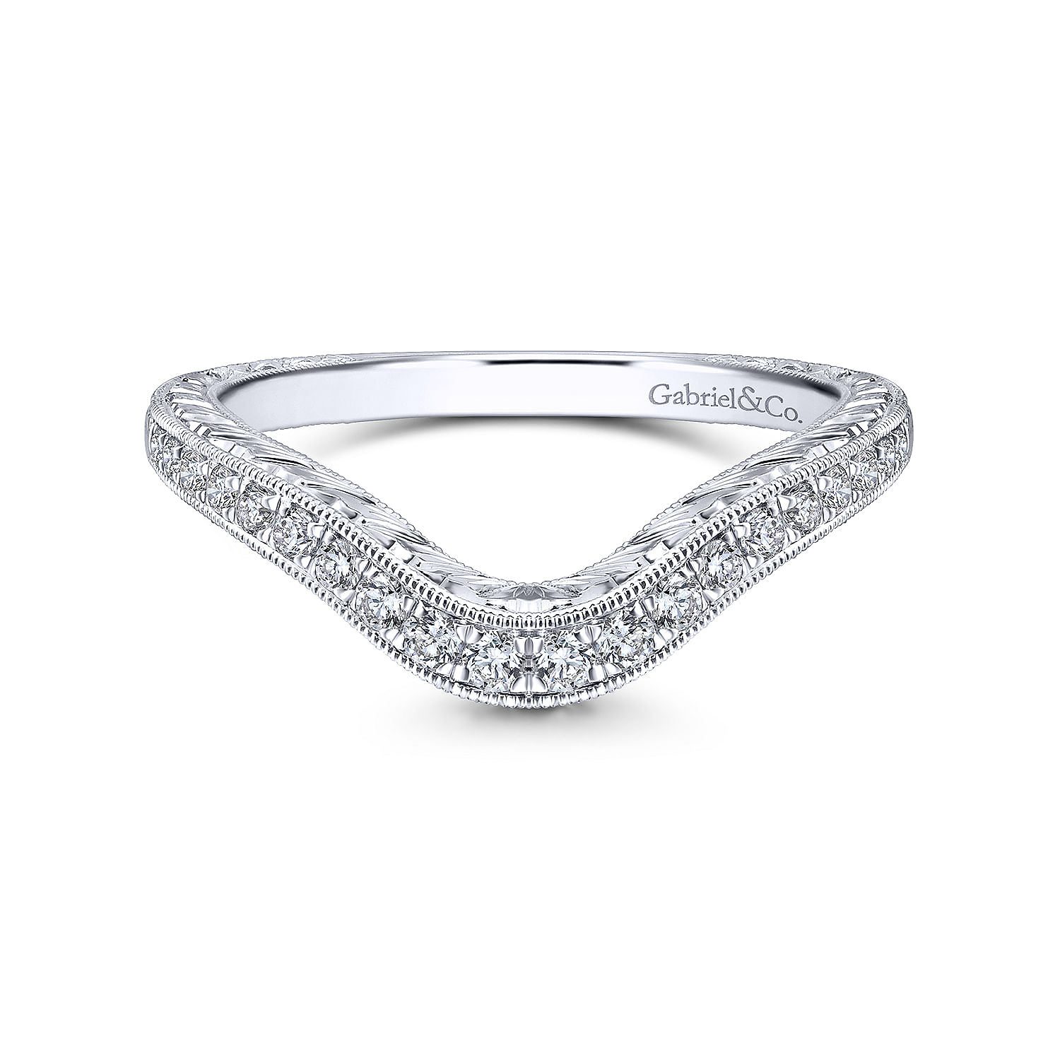 14k White Gold Diamond Curved 14k White Gold Diamond Curved