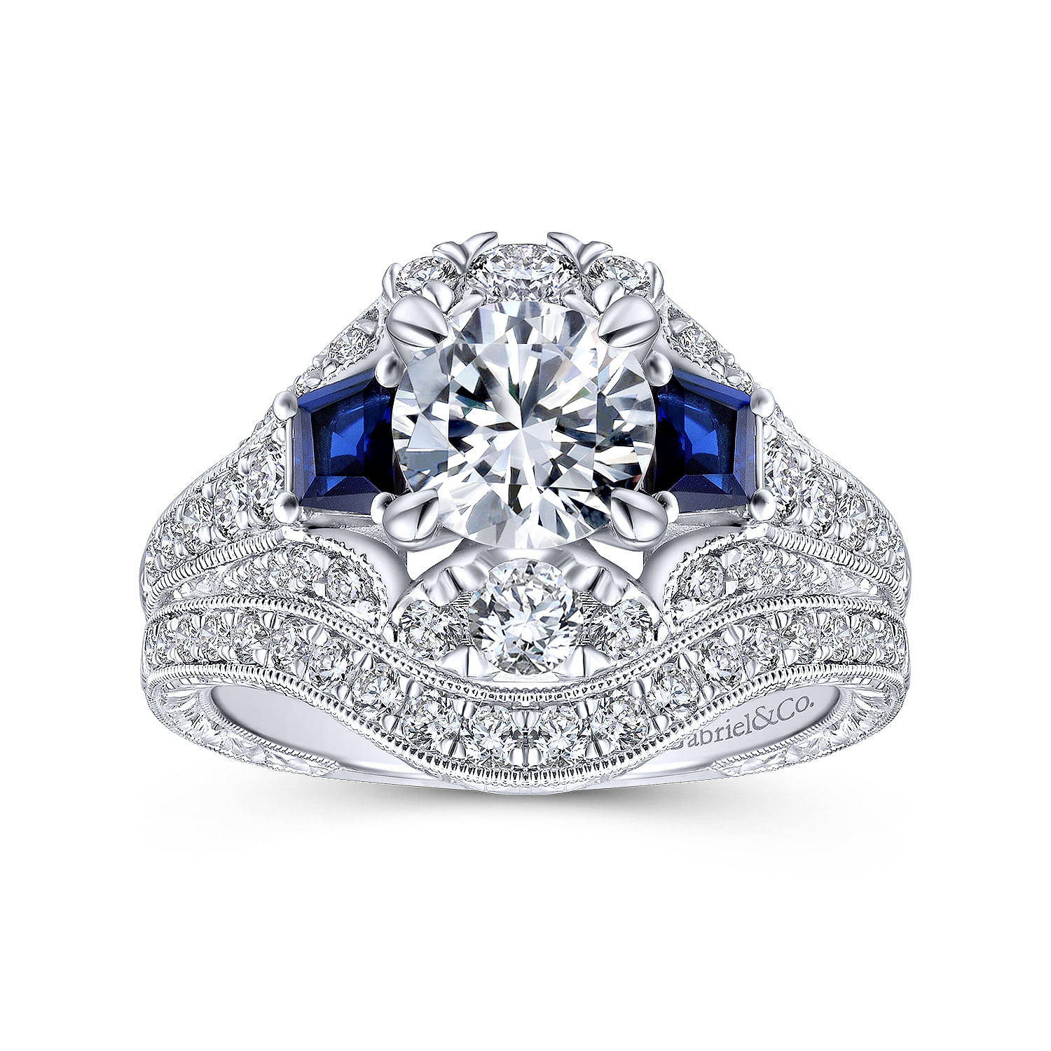 14k White Gold Diamond Curved Wedding Band angle 4 14k White Gold Diamond Curved Wedding Band angle 4