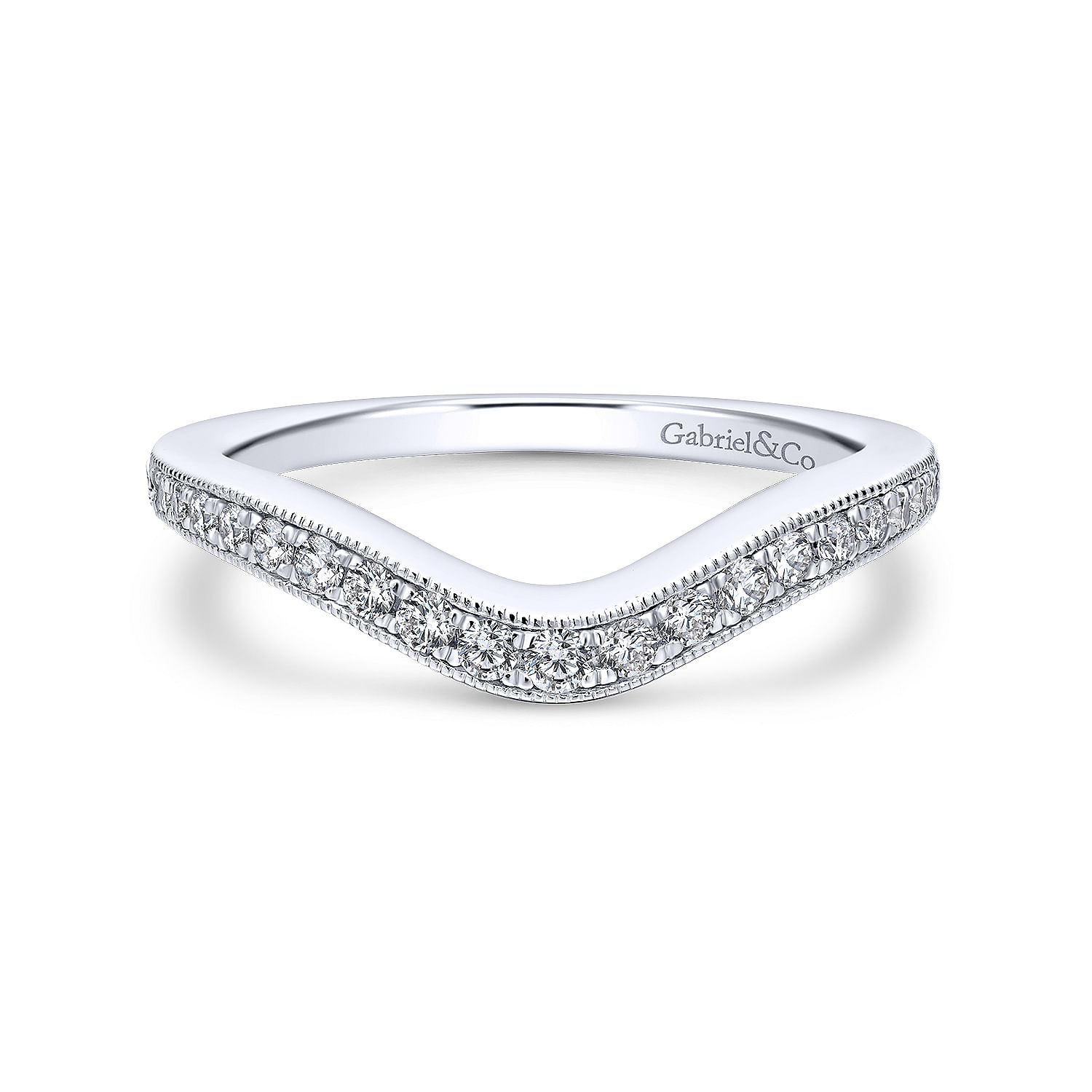 14k White Gold Diamond Curved 14k White Gold Diamond Curved
