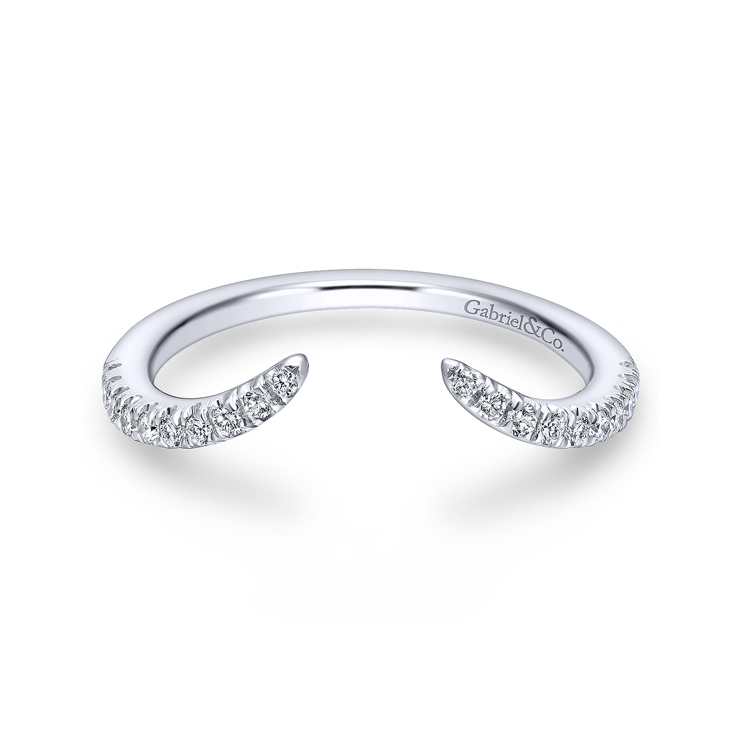 14k White Gold Diamond Curved 14k White Gold Diamond Curved