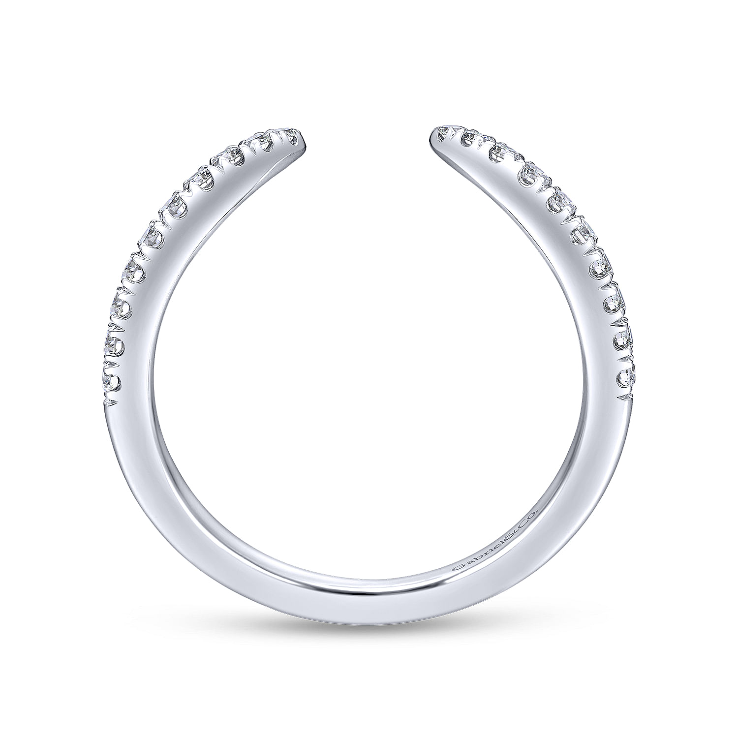 14k White Gold Diamond Curved Wedding Band angle 2 14k White Gold Diamond Curved Wedding Band angle 2