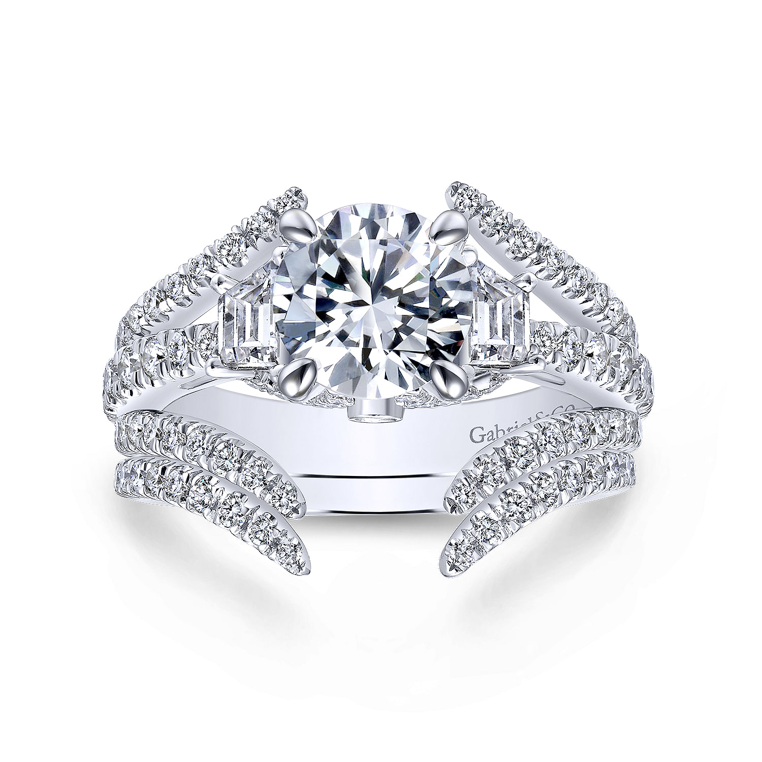 14k White Gold Diamond Curved Wedding Band angle 4 14k White Gold Diamond Curved Wedding Band angle 4