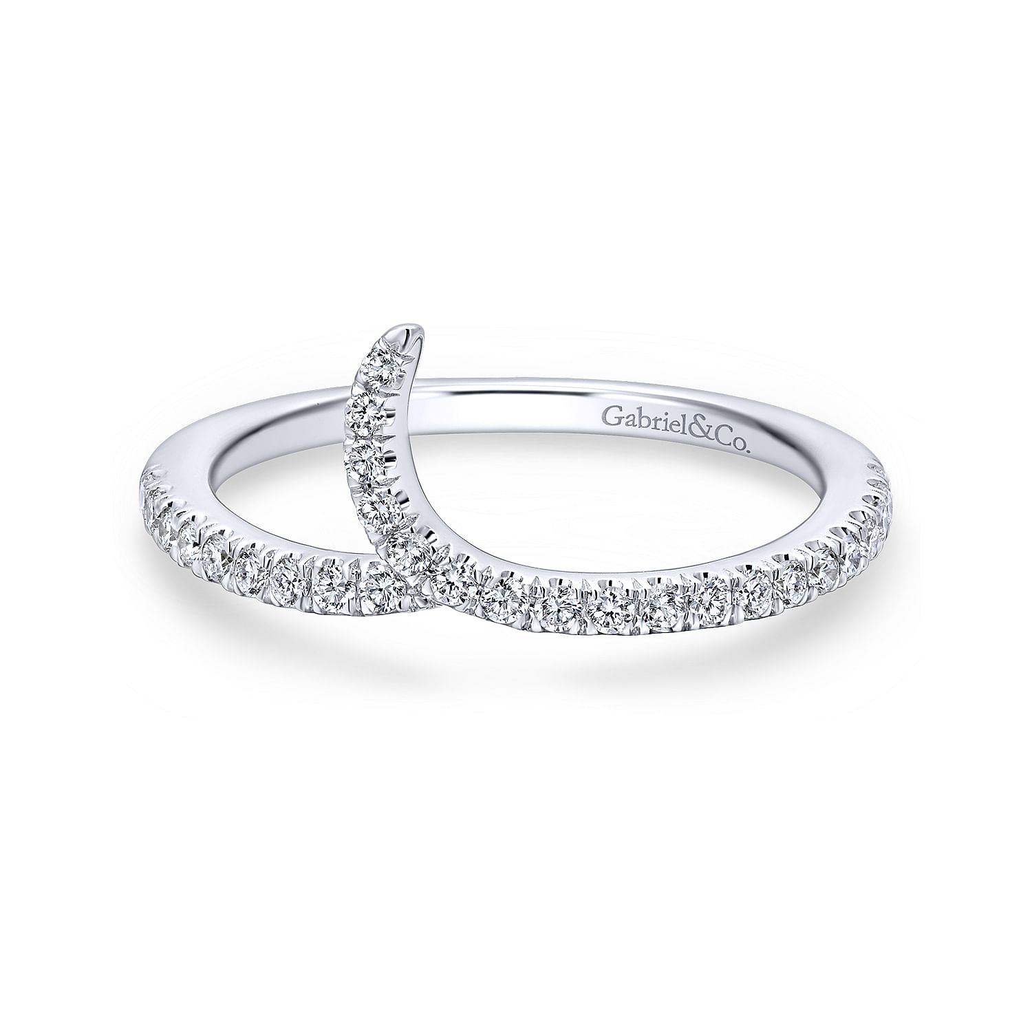 14k White Gold Diamond Curved 14k White Gold Diamond Curved
