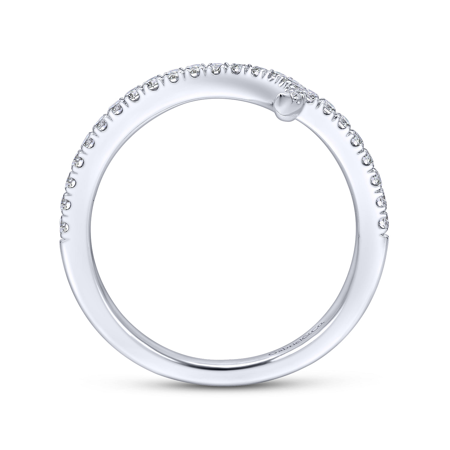 14k White Gold Diamond Curved Wedding Band angle 2 14k White Gold Diamond Curved Wedding Band angle 2