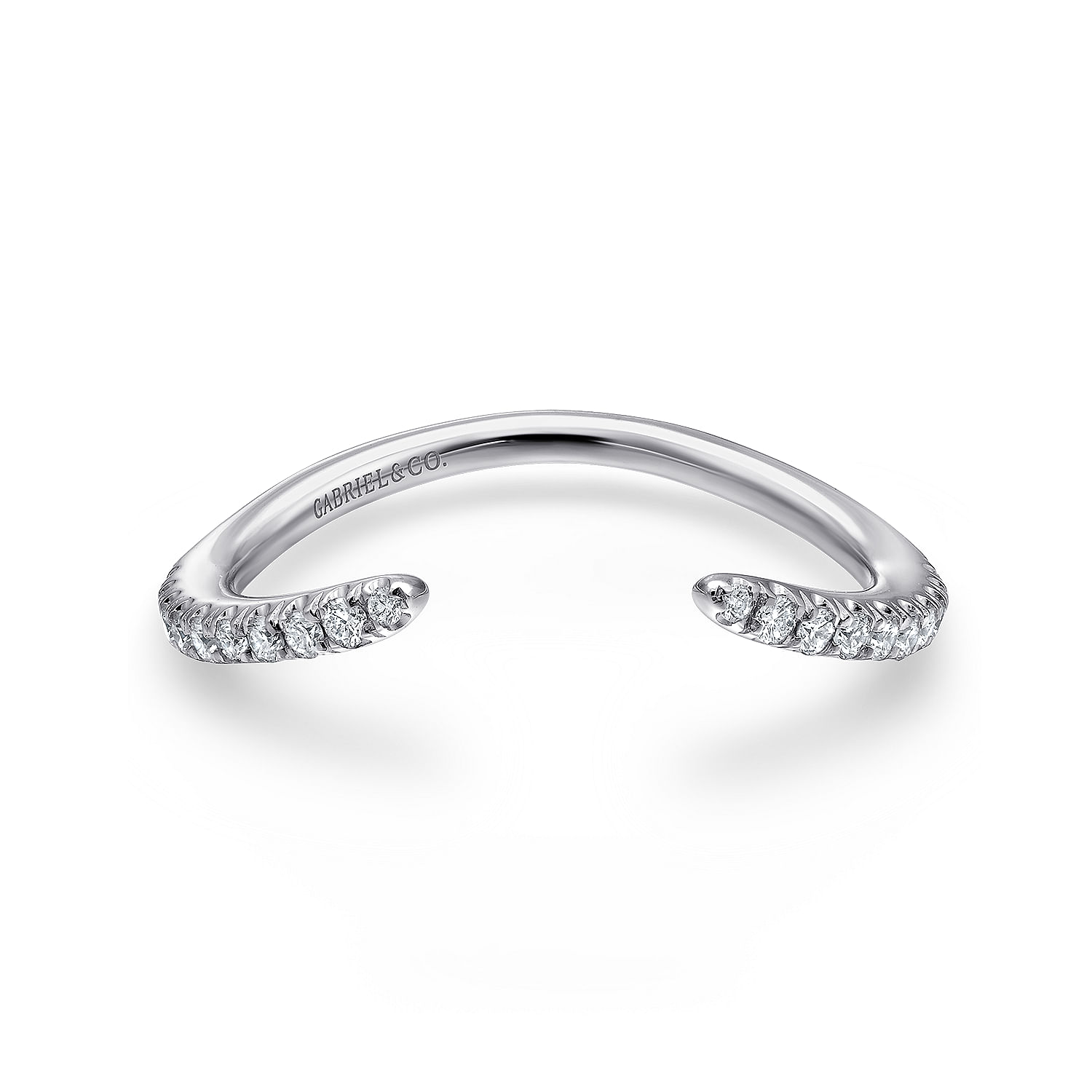 14k White Gold Diamond Curved 14k White Gold Diamond Curved