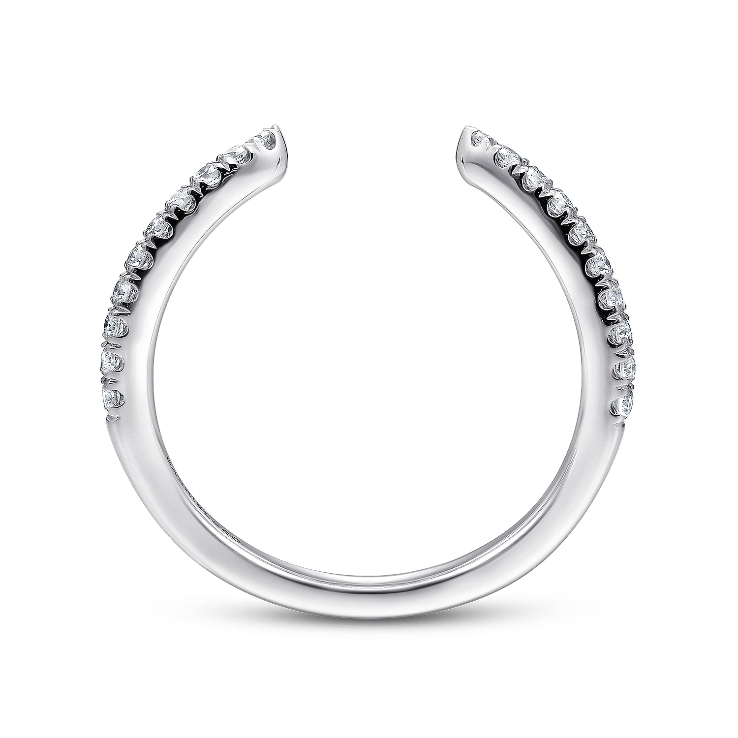 14k White Gold Diamond Curved Wedding Band angle 2 14k White Gold Diamond Curved Wedding Band angle 2
