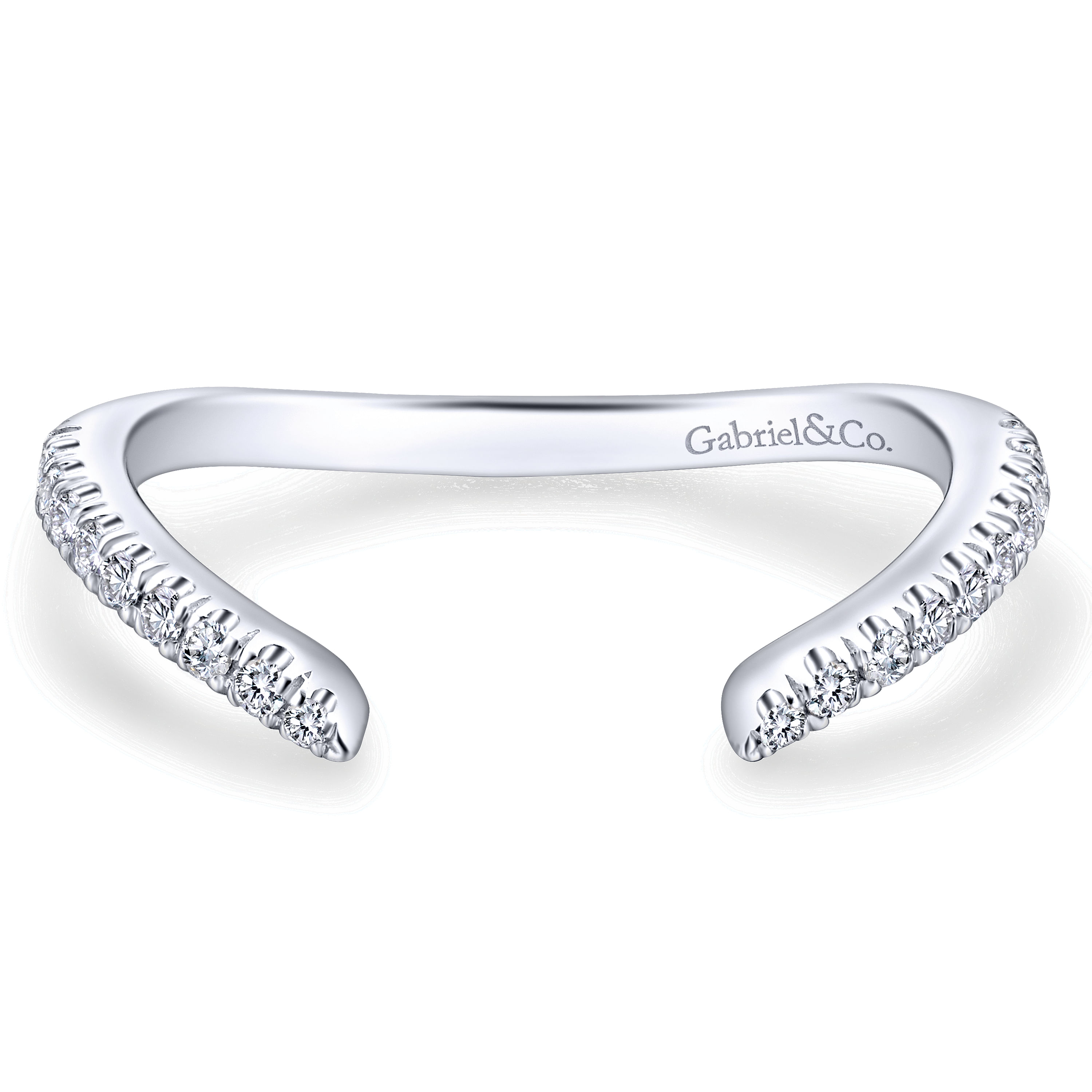 14k White Gold Diamond Curved 14k White Gold Diamond Curved