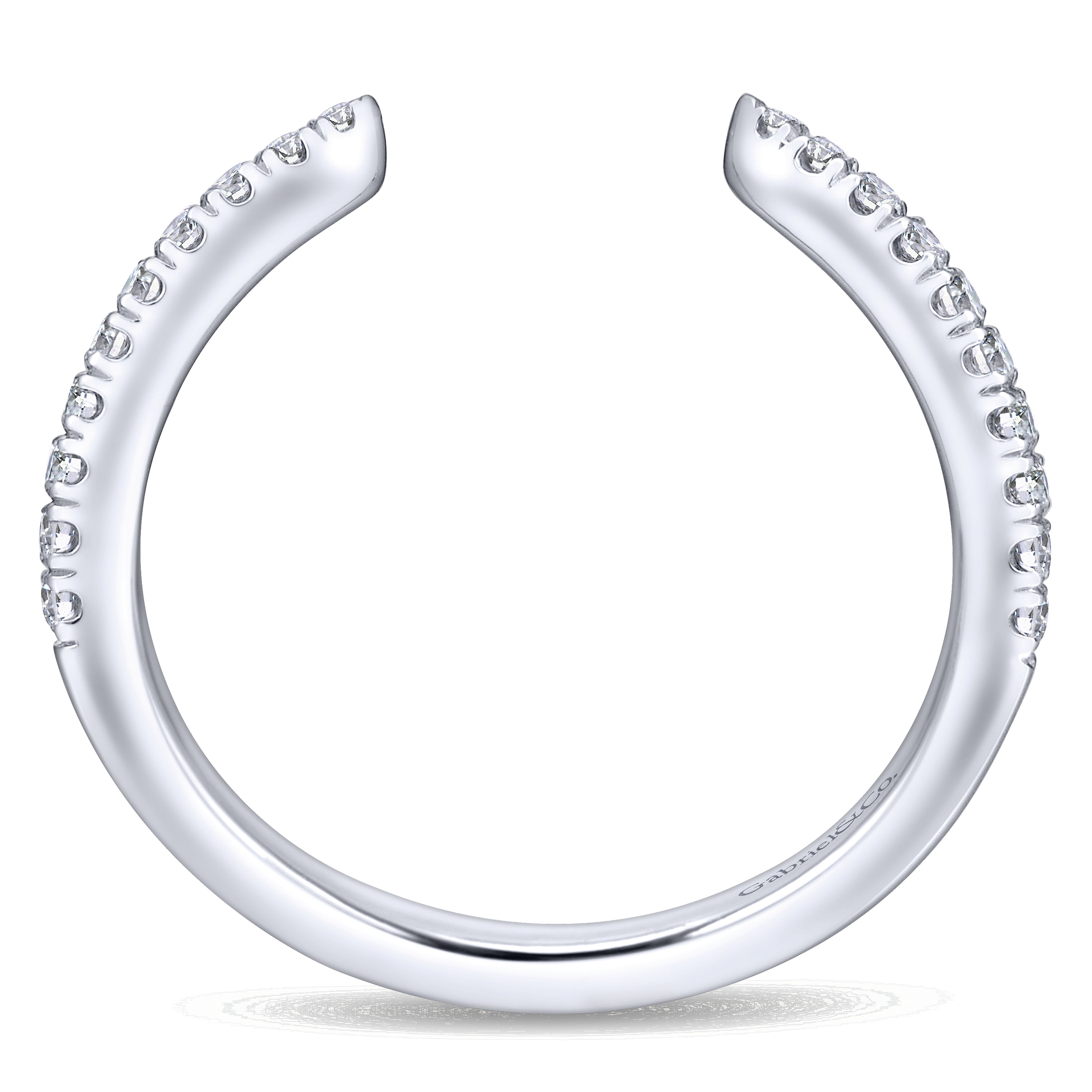 14k White Gold Diamond Curved Wedding Band angle 2 14k White Gold Diamond Curved Wedding Band angle 2