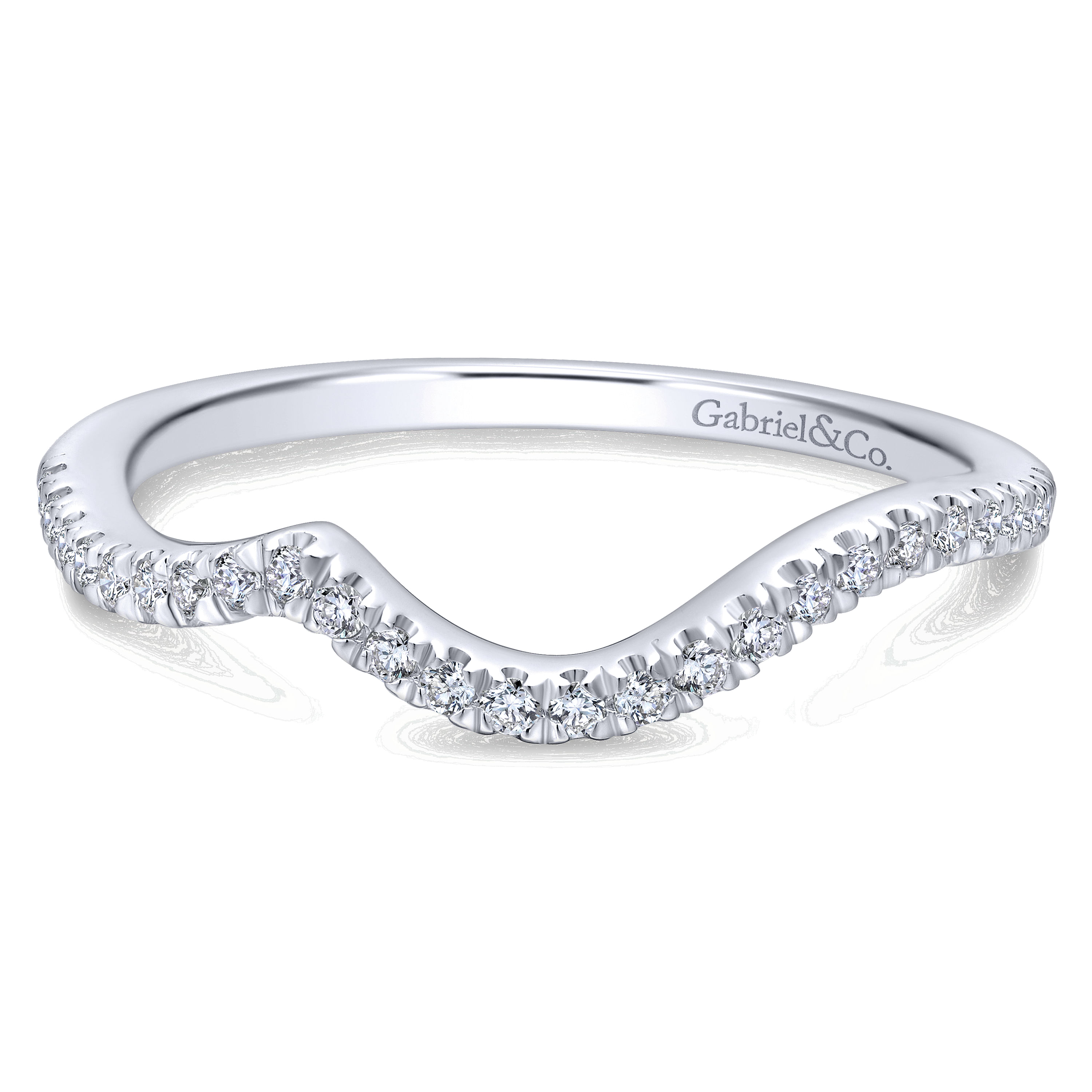 14k White Gold Diamond Curved 14k White Gold Diamond Curved