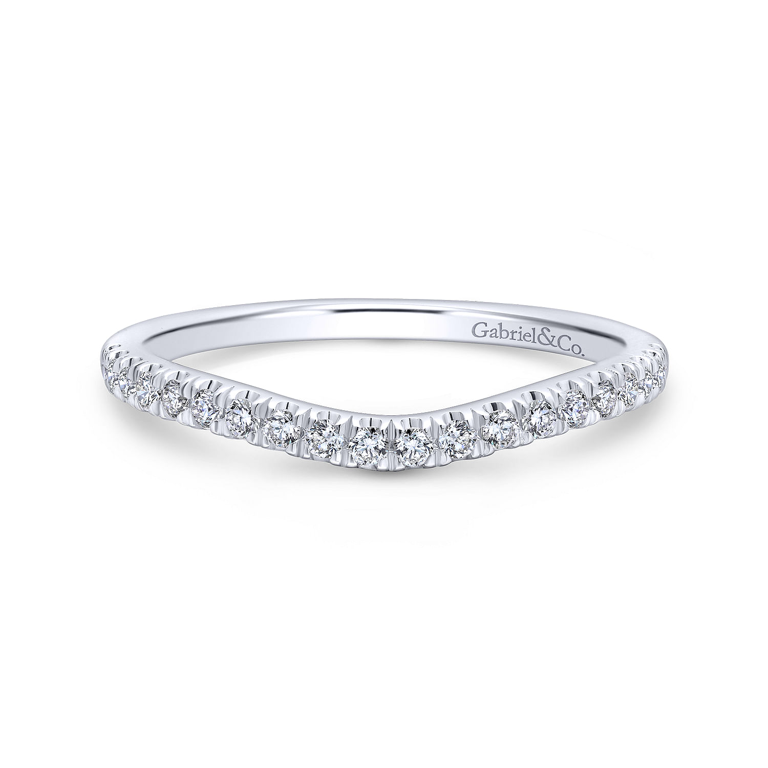 14k White Gold Diamond Curved 14k White Gold Diamond Curved