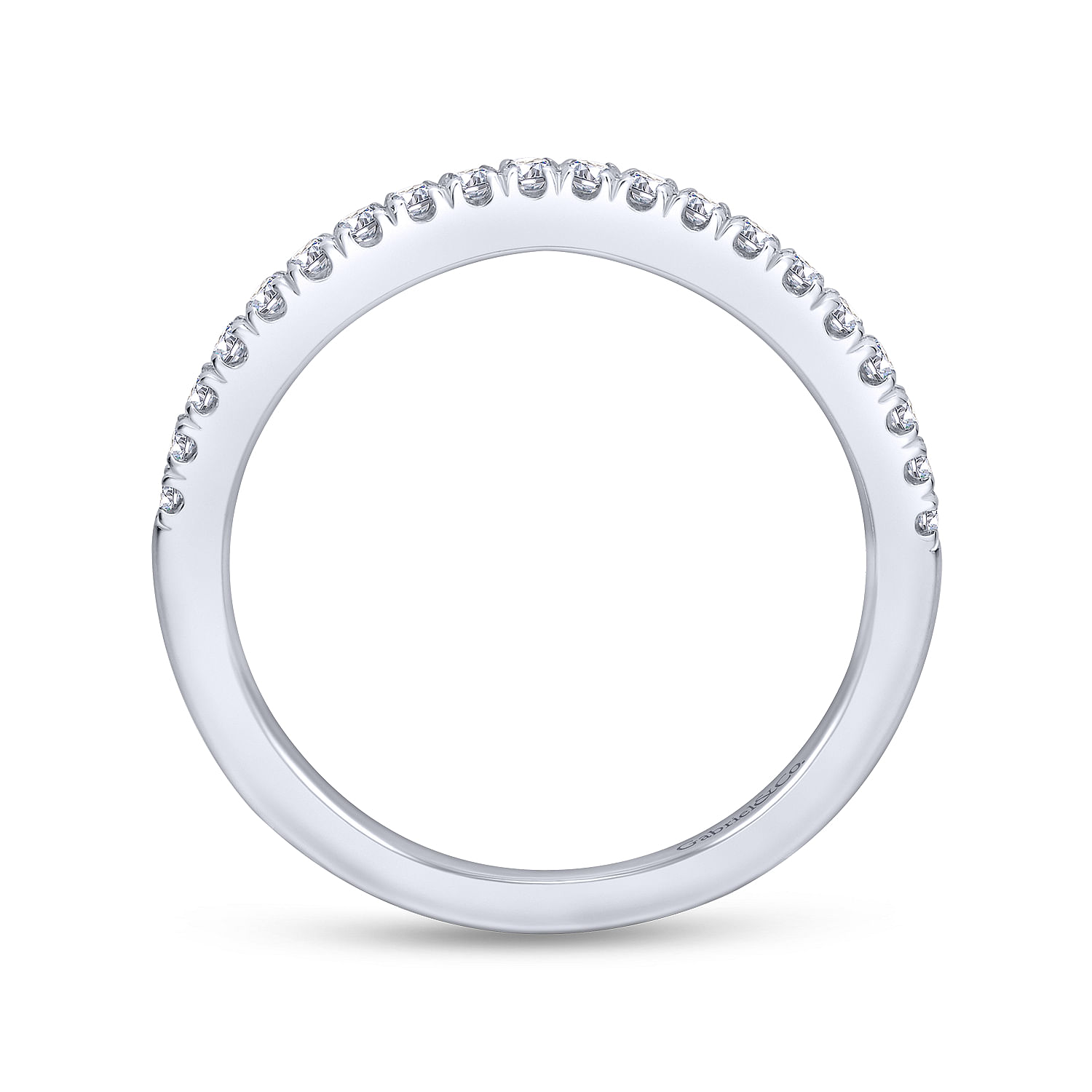 14k White Gold Diamond Curved Wedding Band angle 2 14k White Gold Diamond Curved Wedding Band angle 2