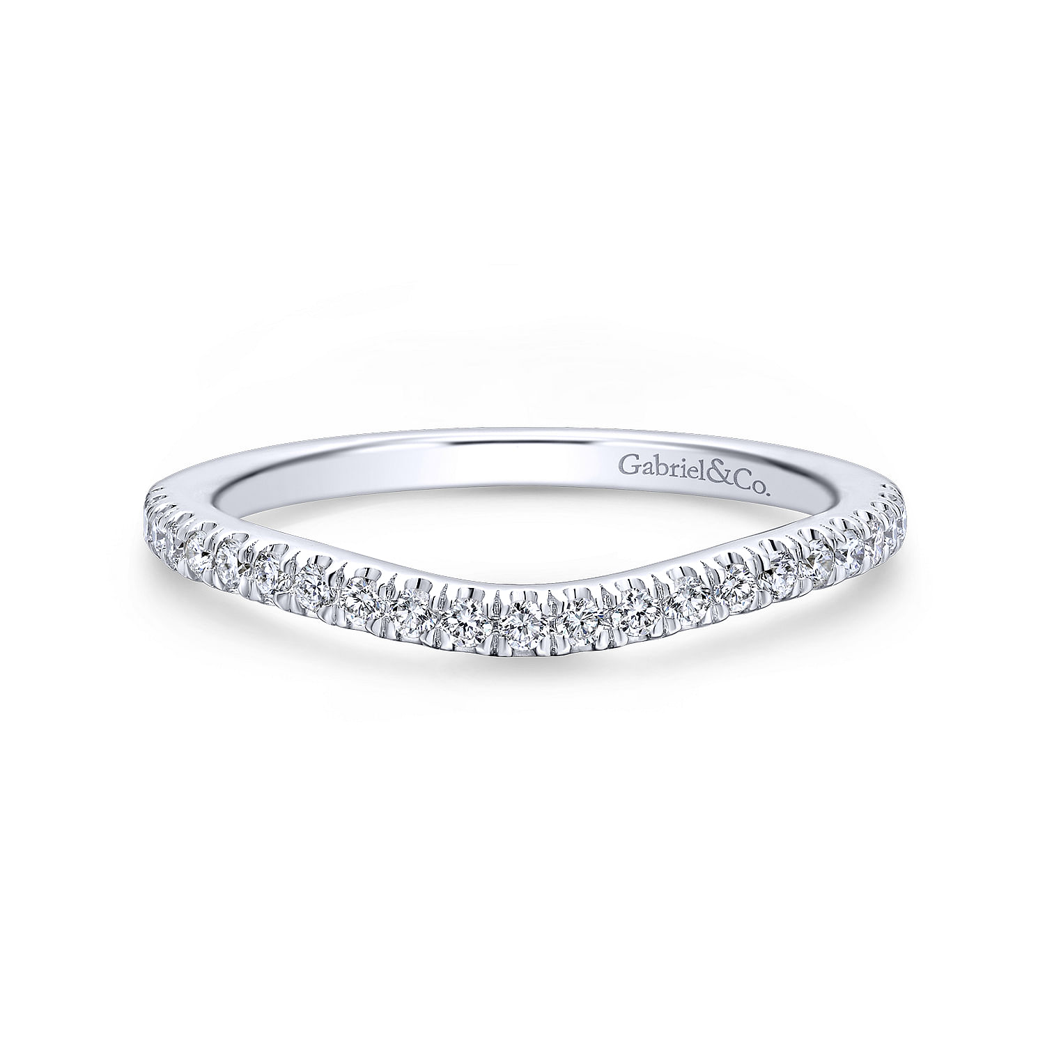 14k White Gold Diamond Curved 14k White Gold Diamond Curved
